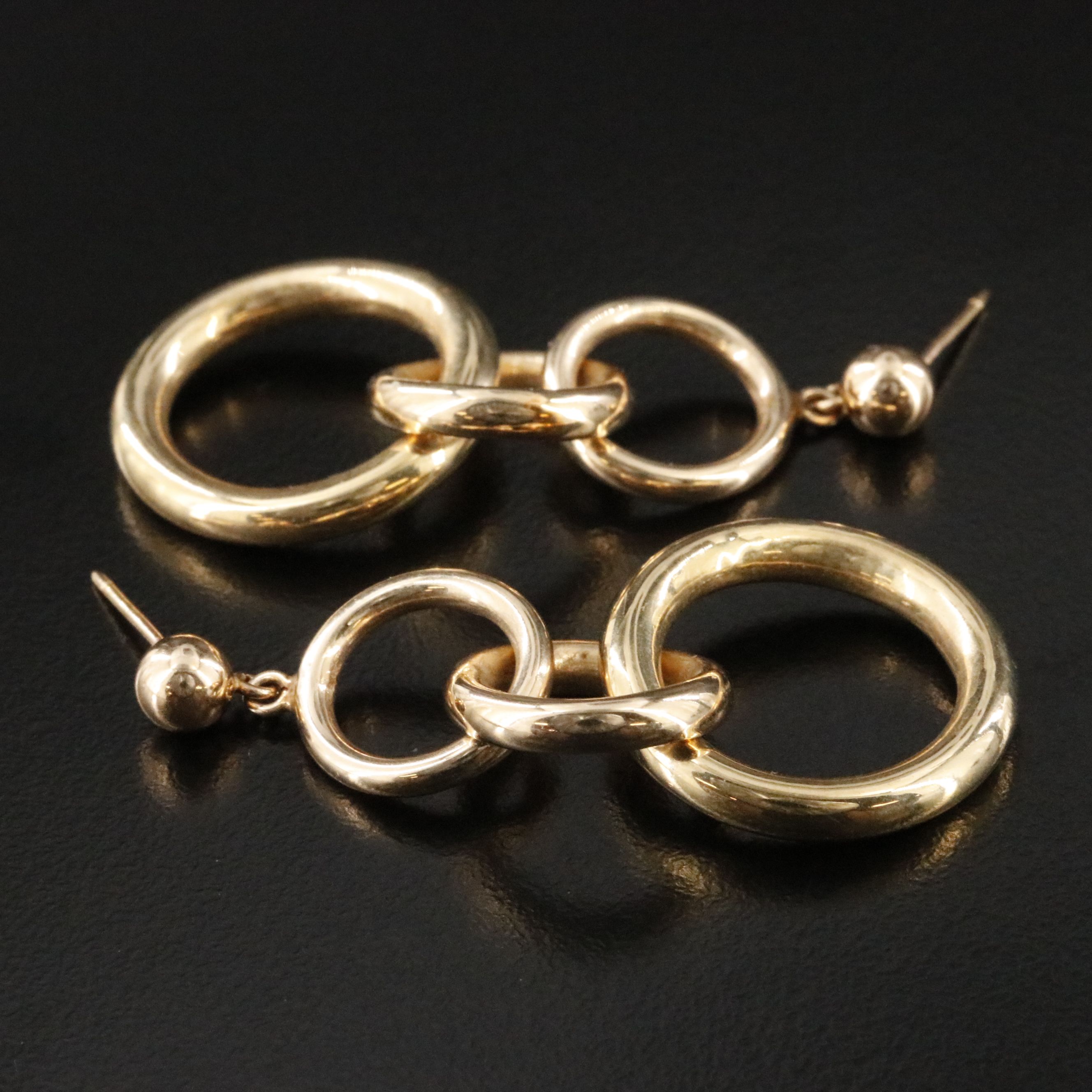 14K Graduated Circle Earrings