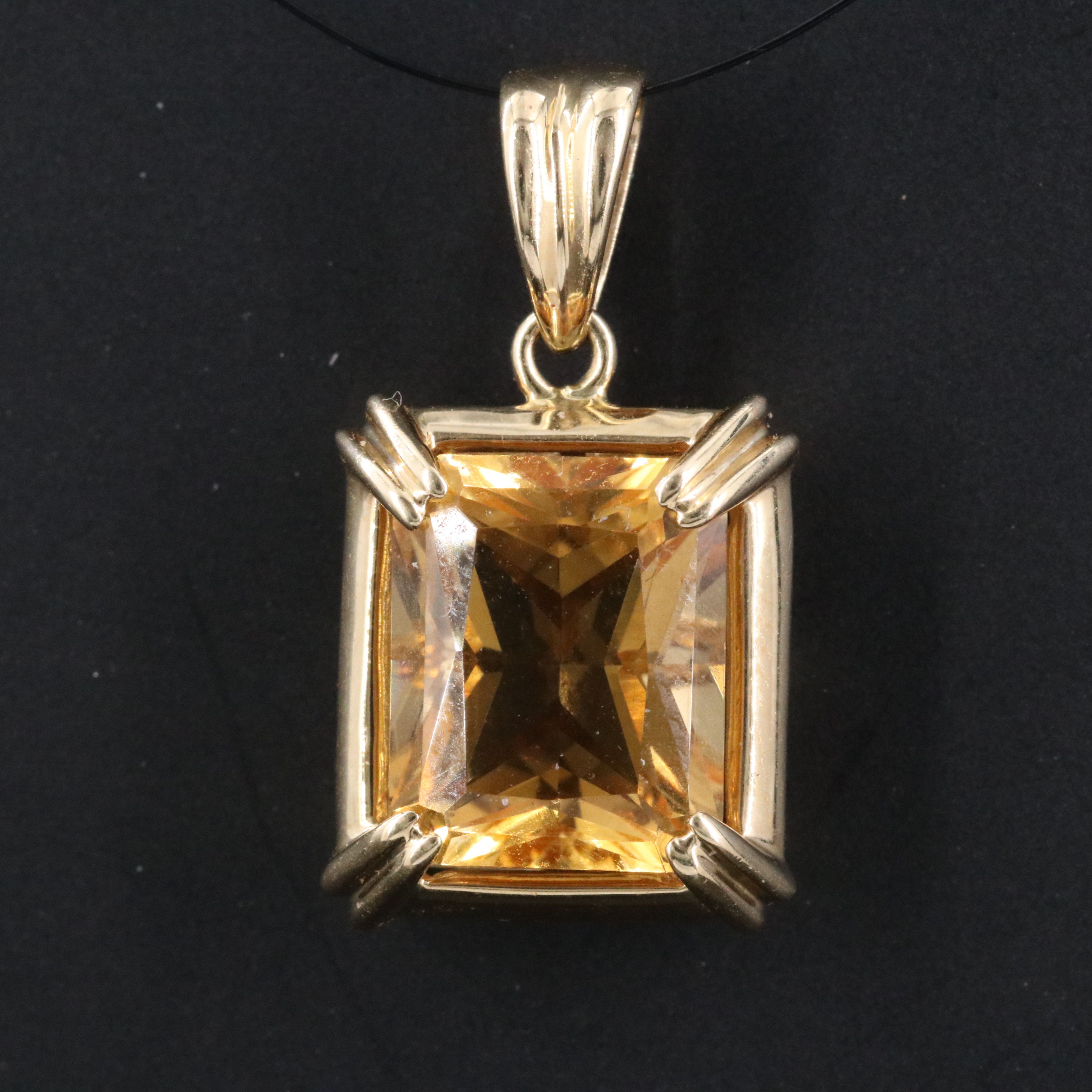 14K Citrine Pendant