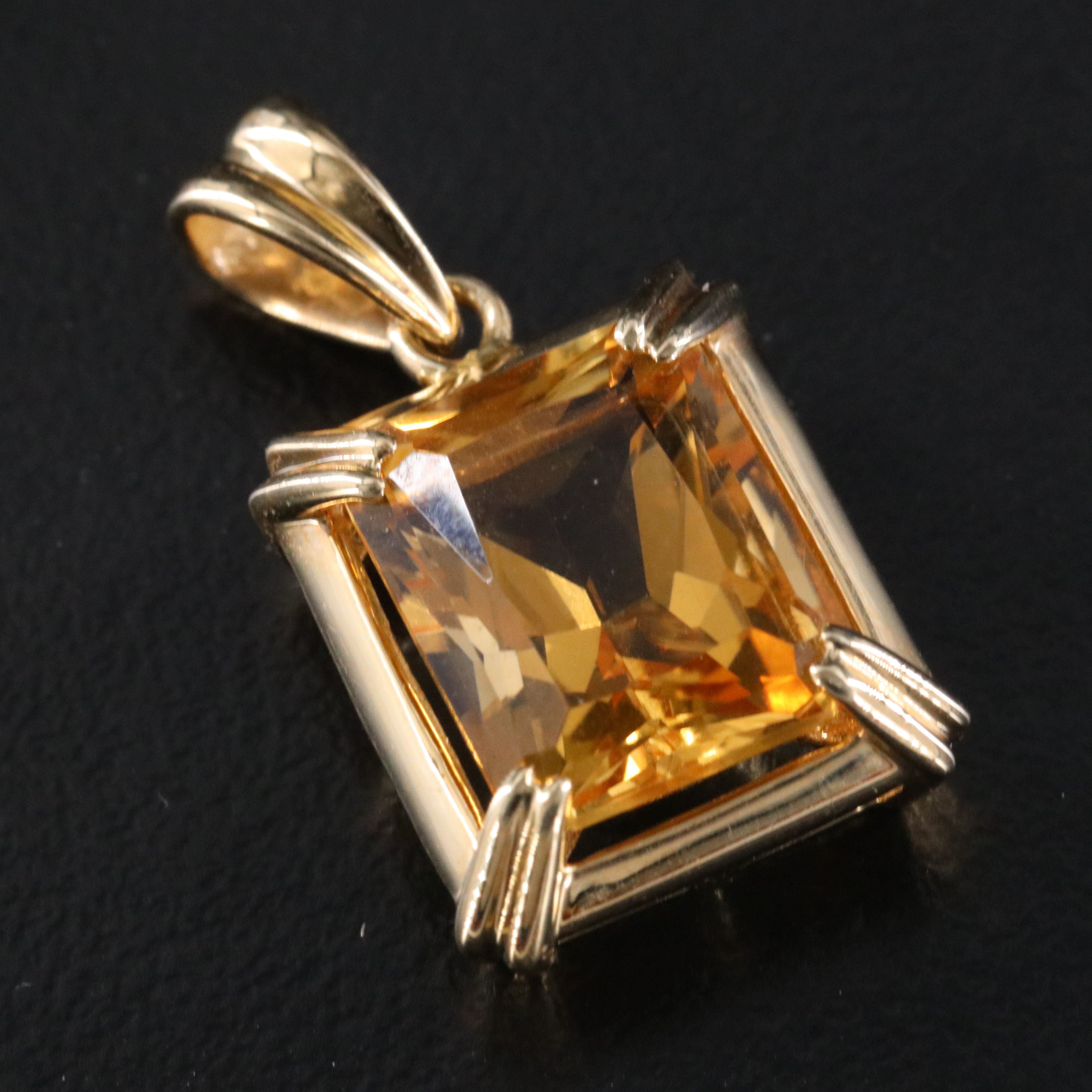 14K Citrine Pendant