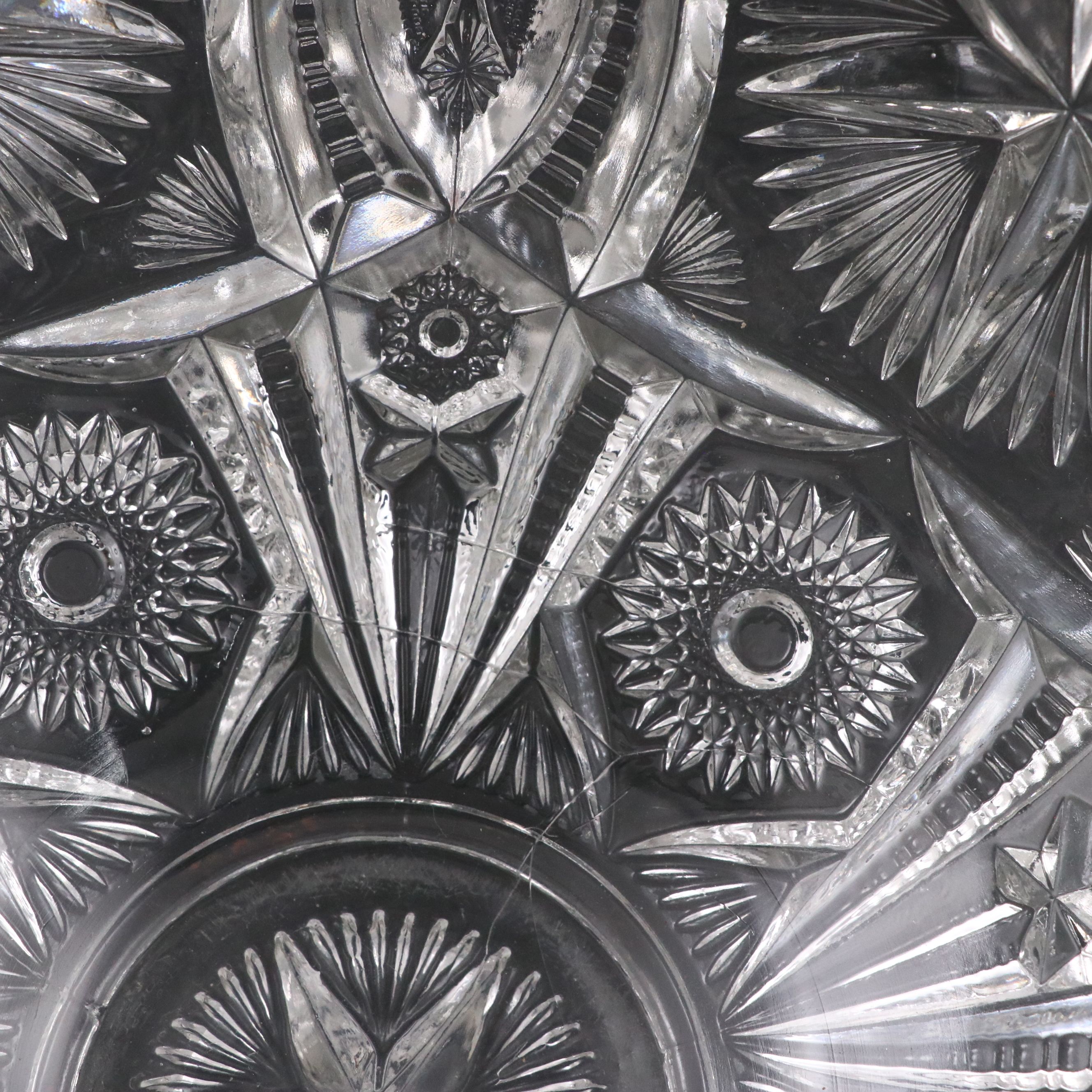 Millersburg "Ohio Star" American Brilliant Glass Punch Set, 1909-1911