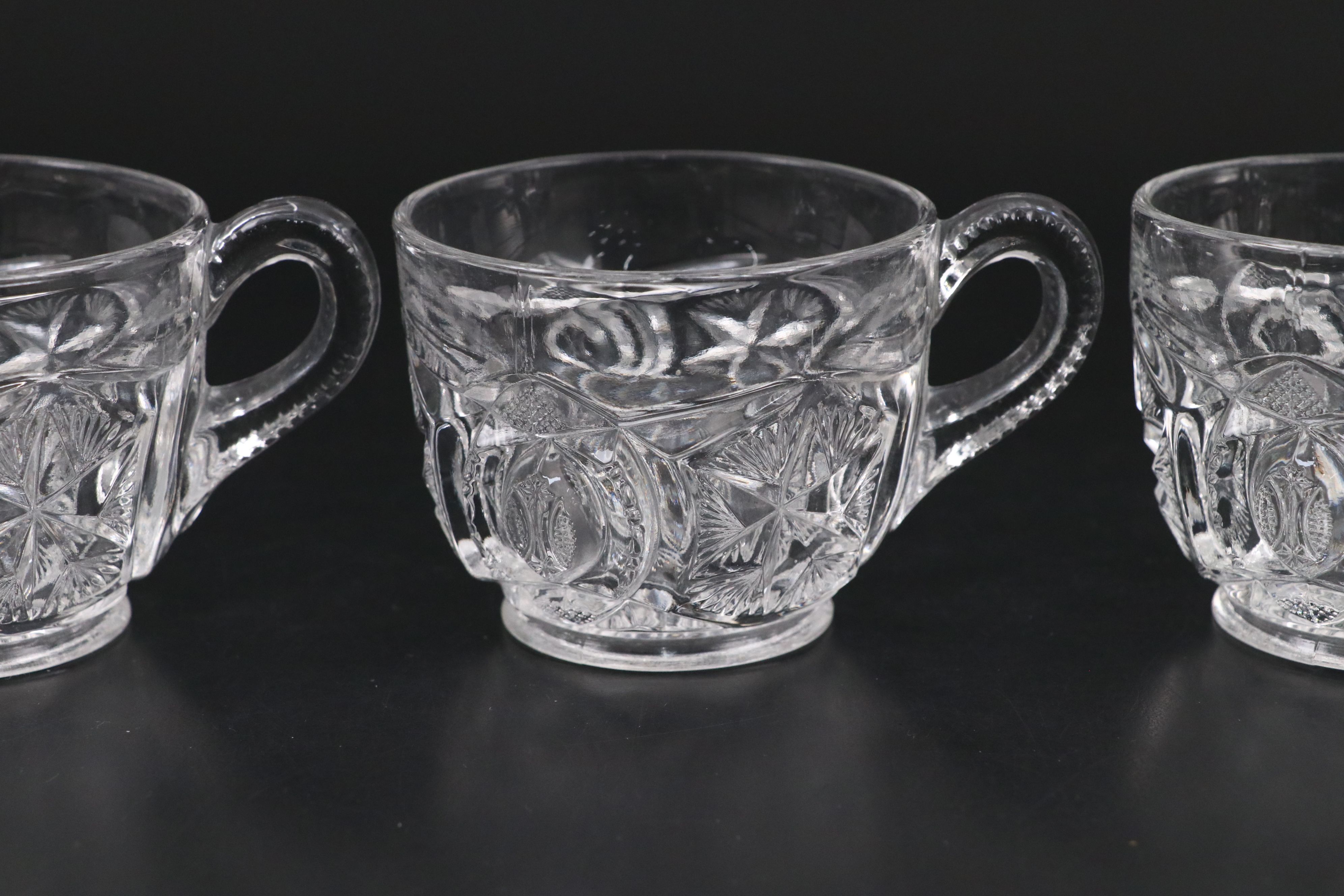 Millersburg "Ohio Star" American Brilliant Glass Punch Set, 1909-1911