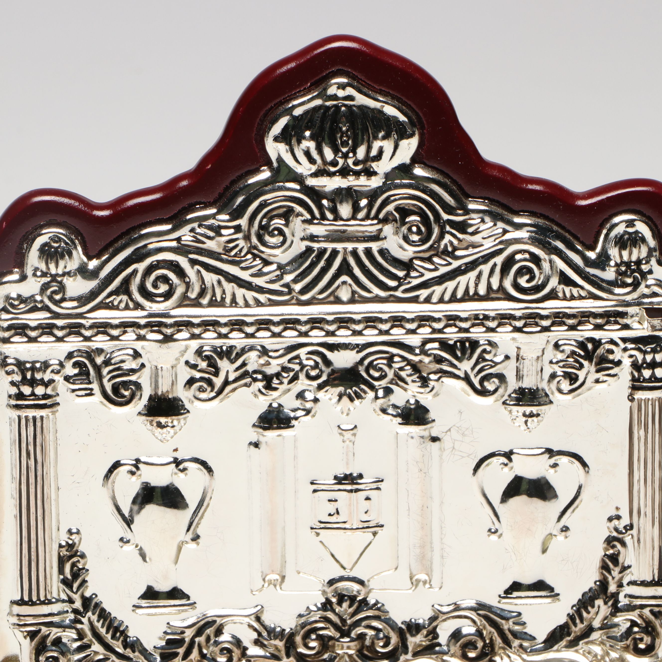 Metal Plated and Wood Menorah