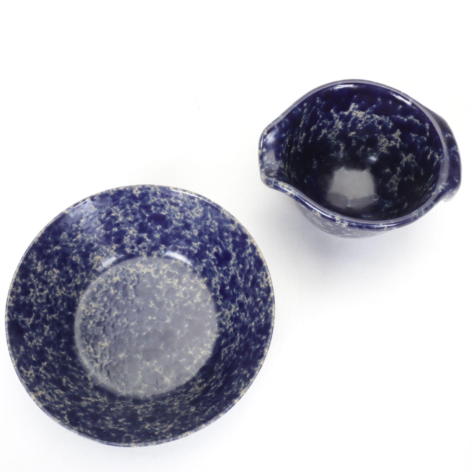 Bennington Potters "Blue Agate" Stoneware Bowls and Dish
