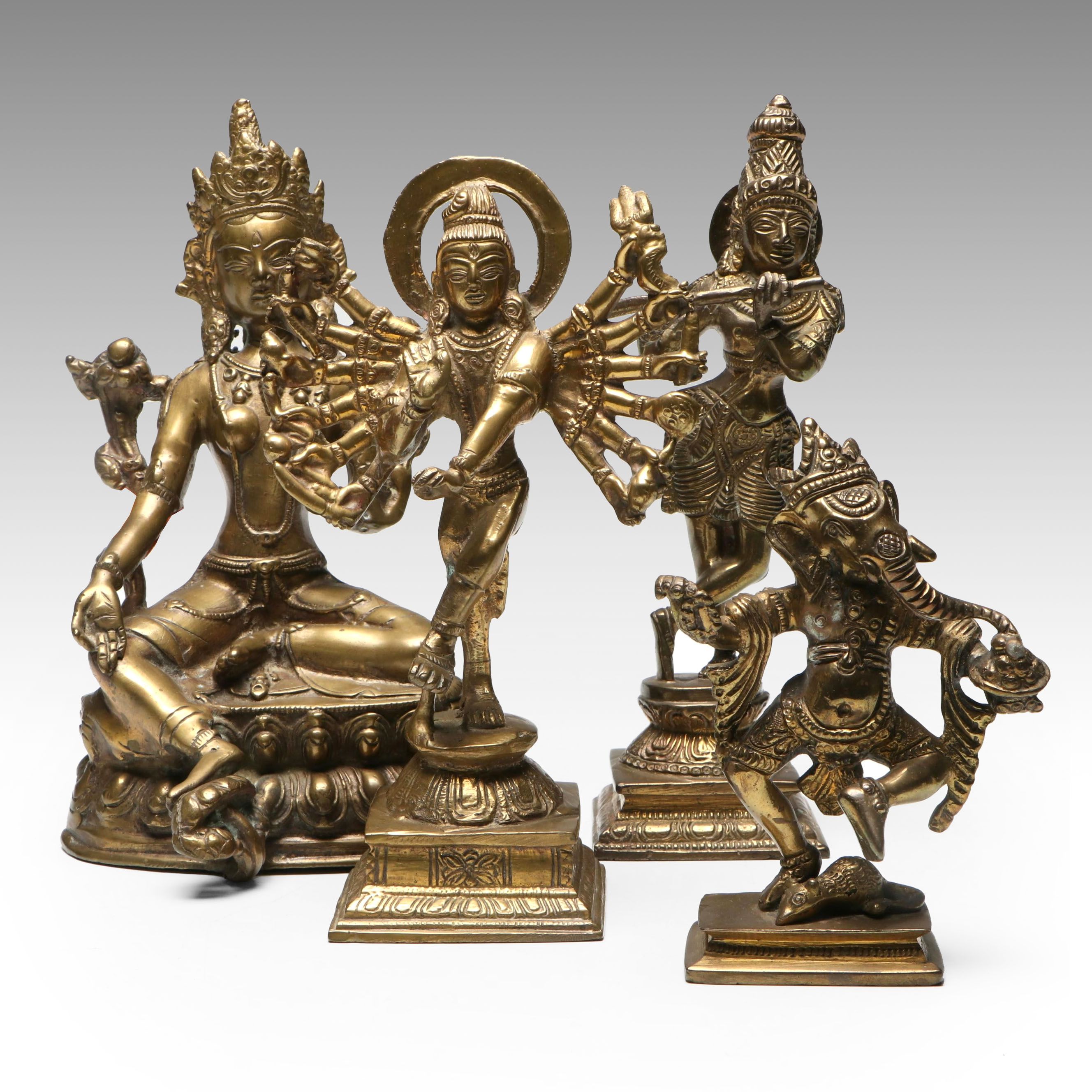 Brass Finish Nataraja Form Shiva, Ganesh and Other Hindu Deities