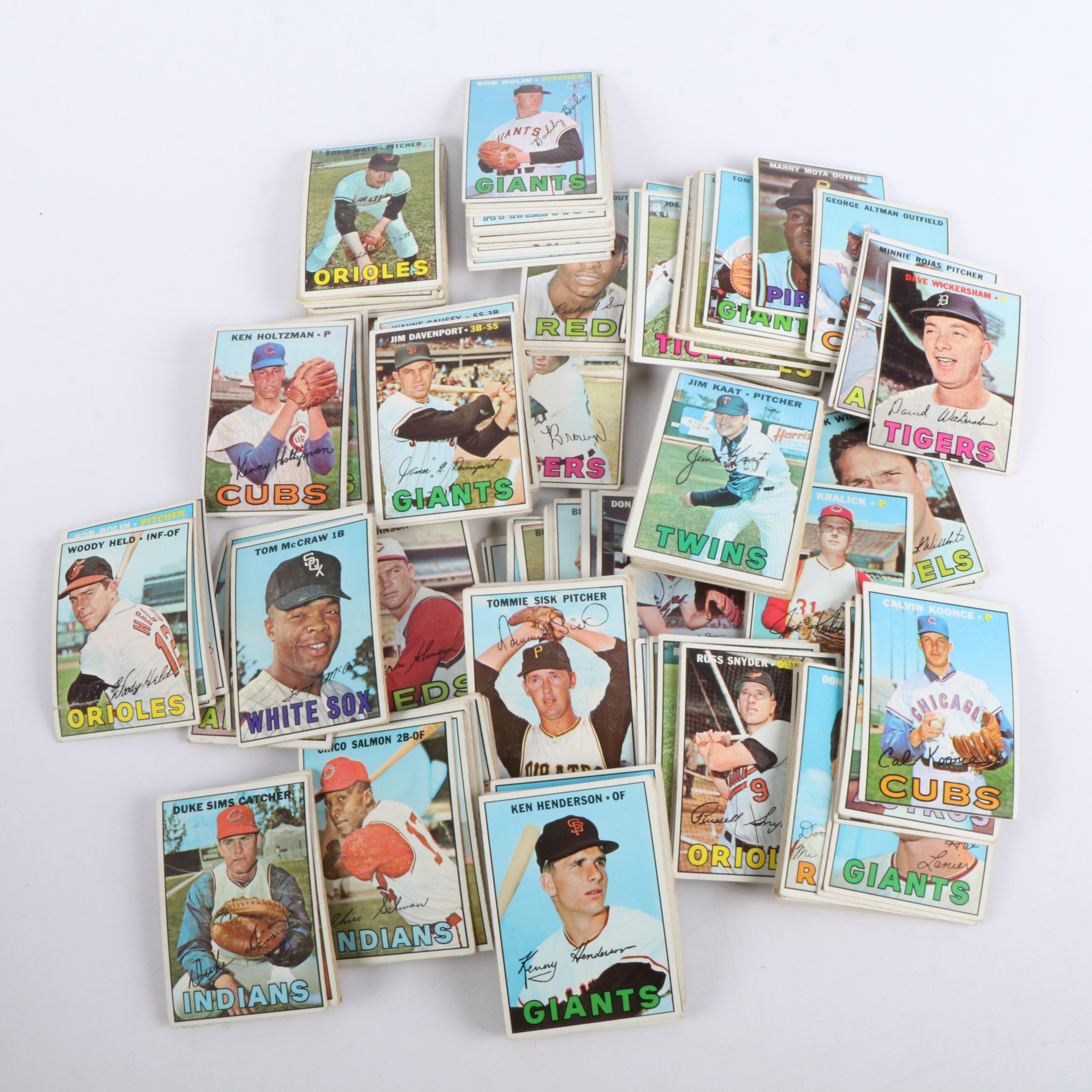 1967 Topps Baseball Cards Featuring Jim Kaat, Orlando Cepeda, and More