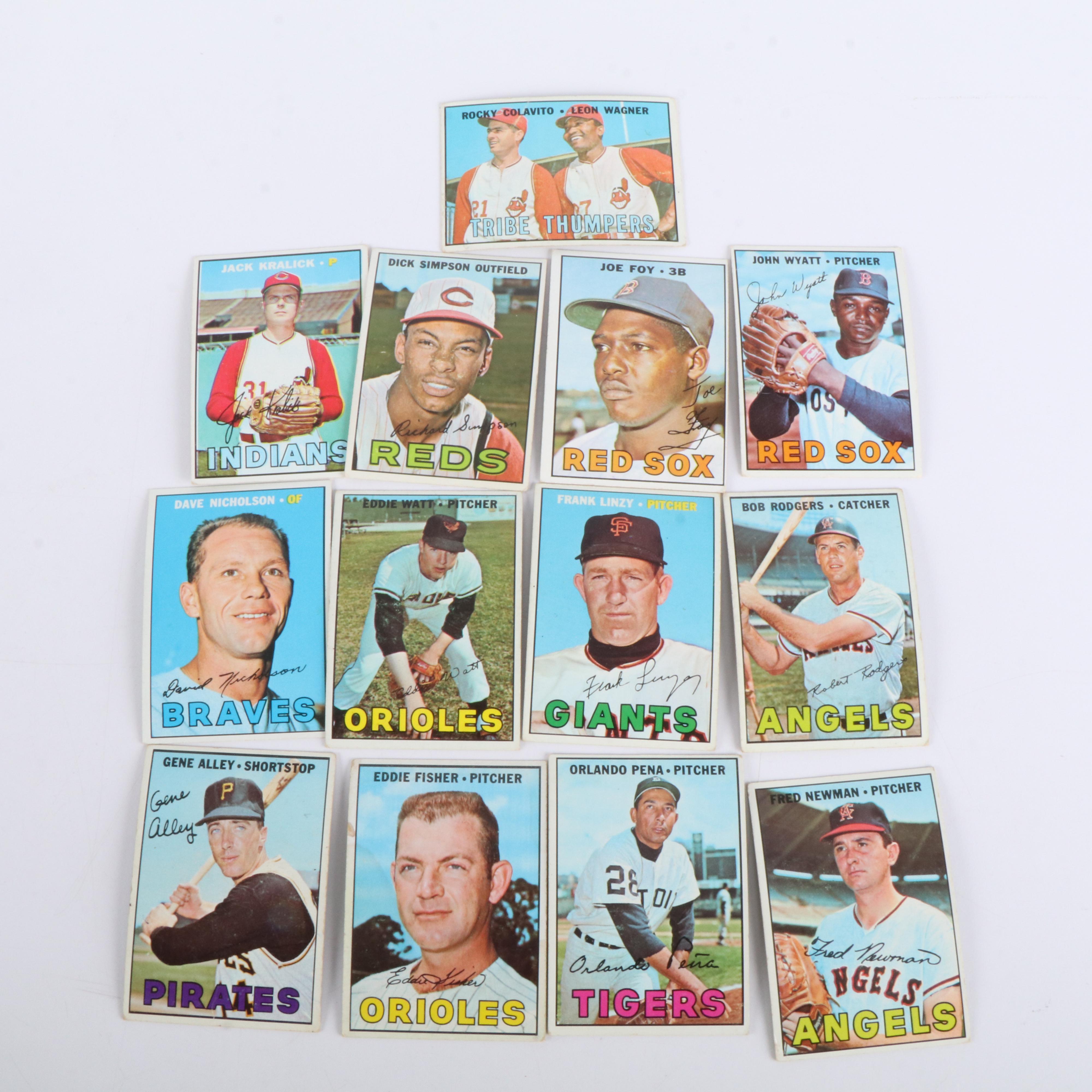 1967 Topps Baseball Cards Featuring Jim Kaat, Orlando Cepeda, and More
