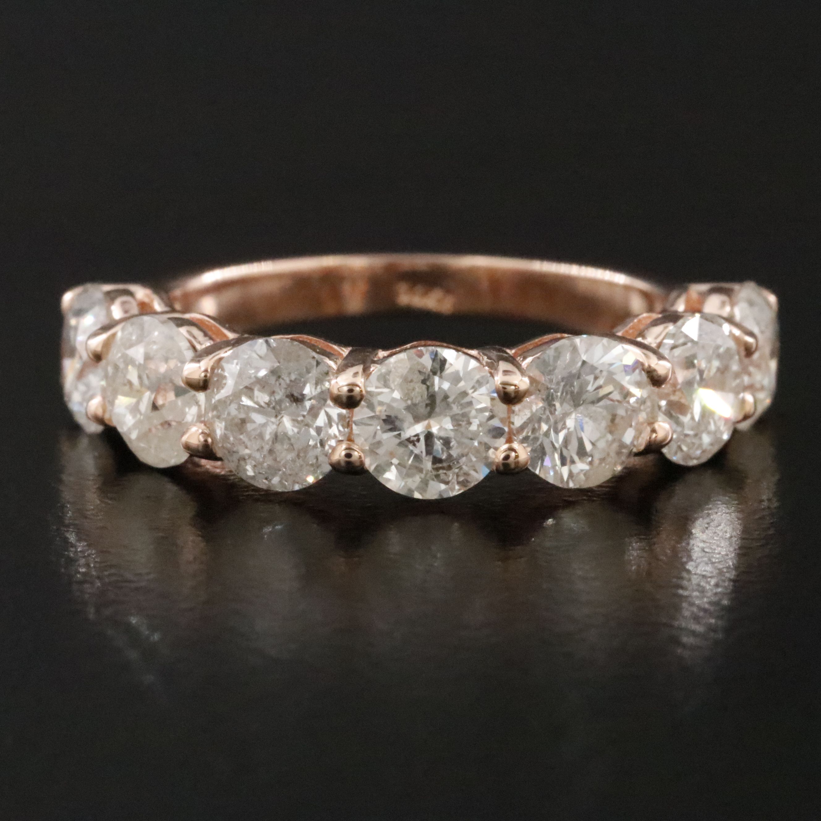 14K Rose Gold 3.57 CTW Diamond Ring with IGI Jewelry  Report
