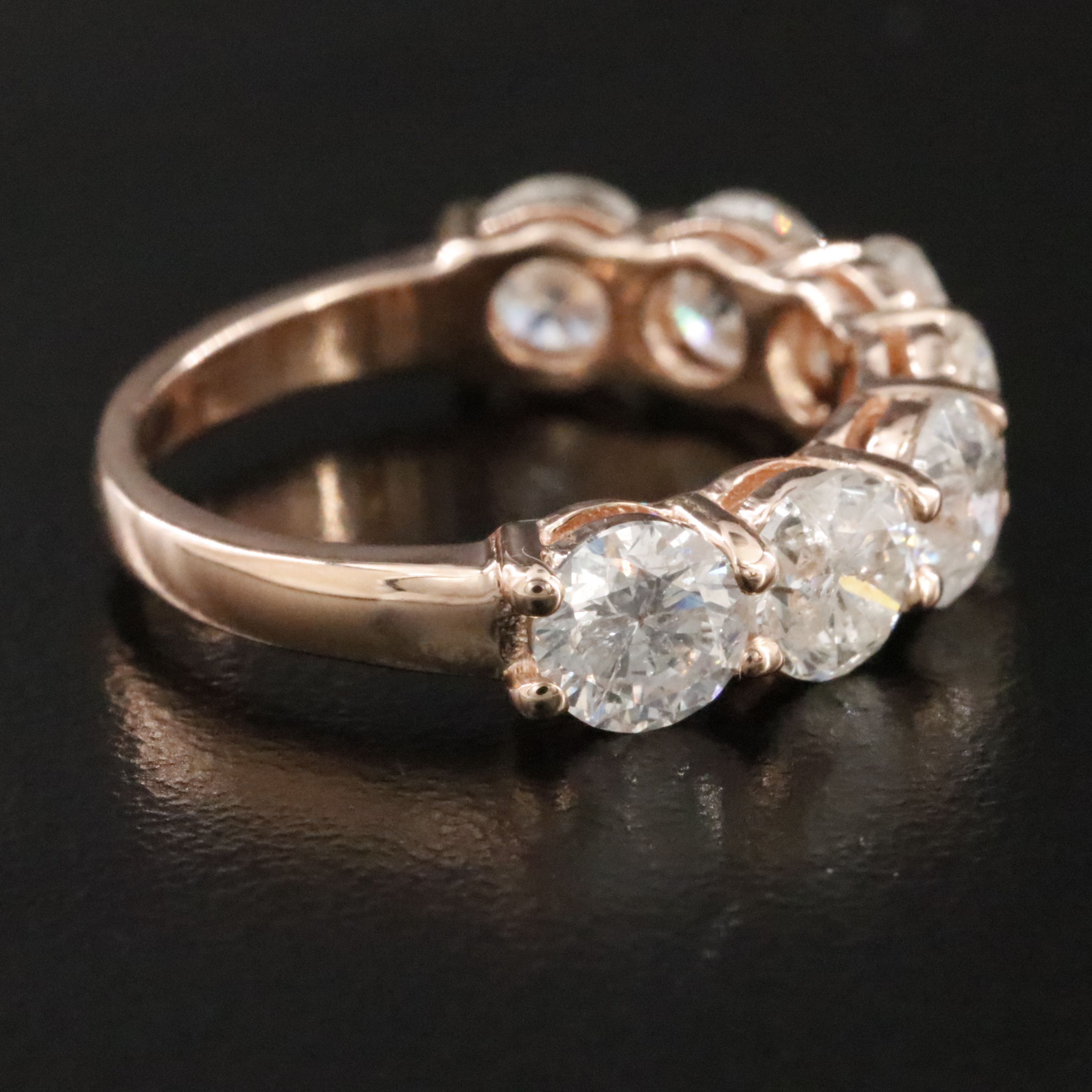 14K Rose Gold 3.57 CTW Diamond Ring with IGI Jewelry  Report