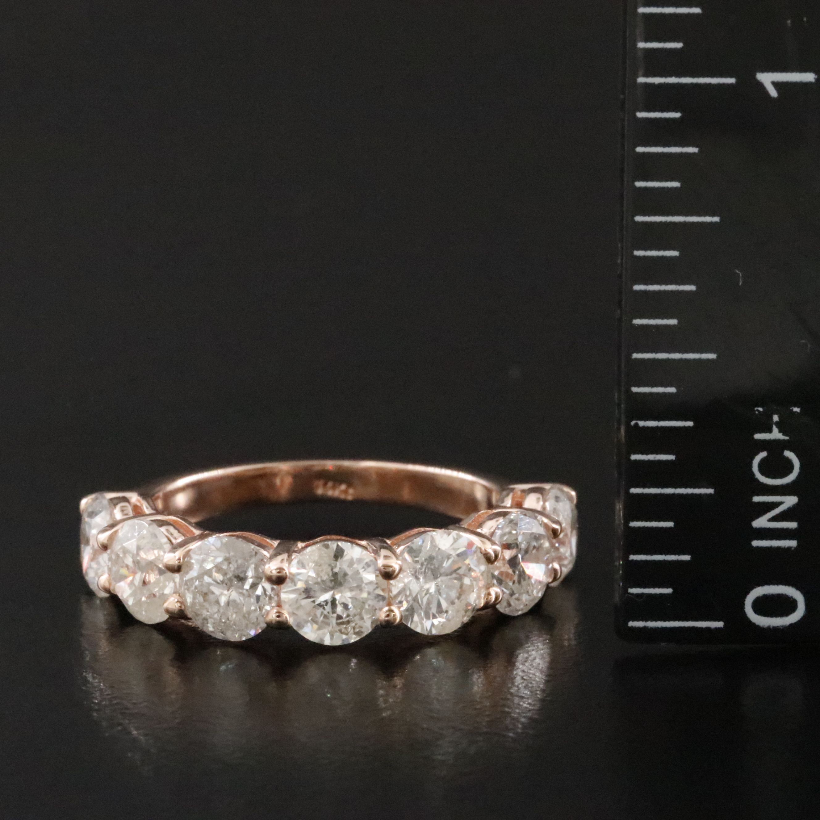 14K Rose Gold 3.57 CTW Diamond Ring with IGI Jewelry  Report