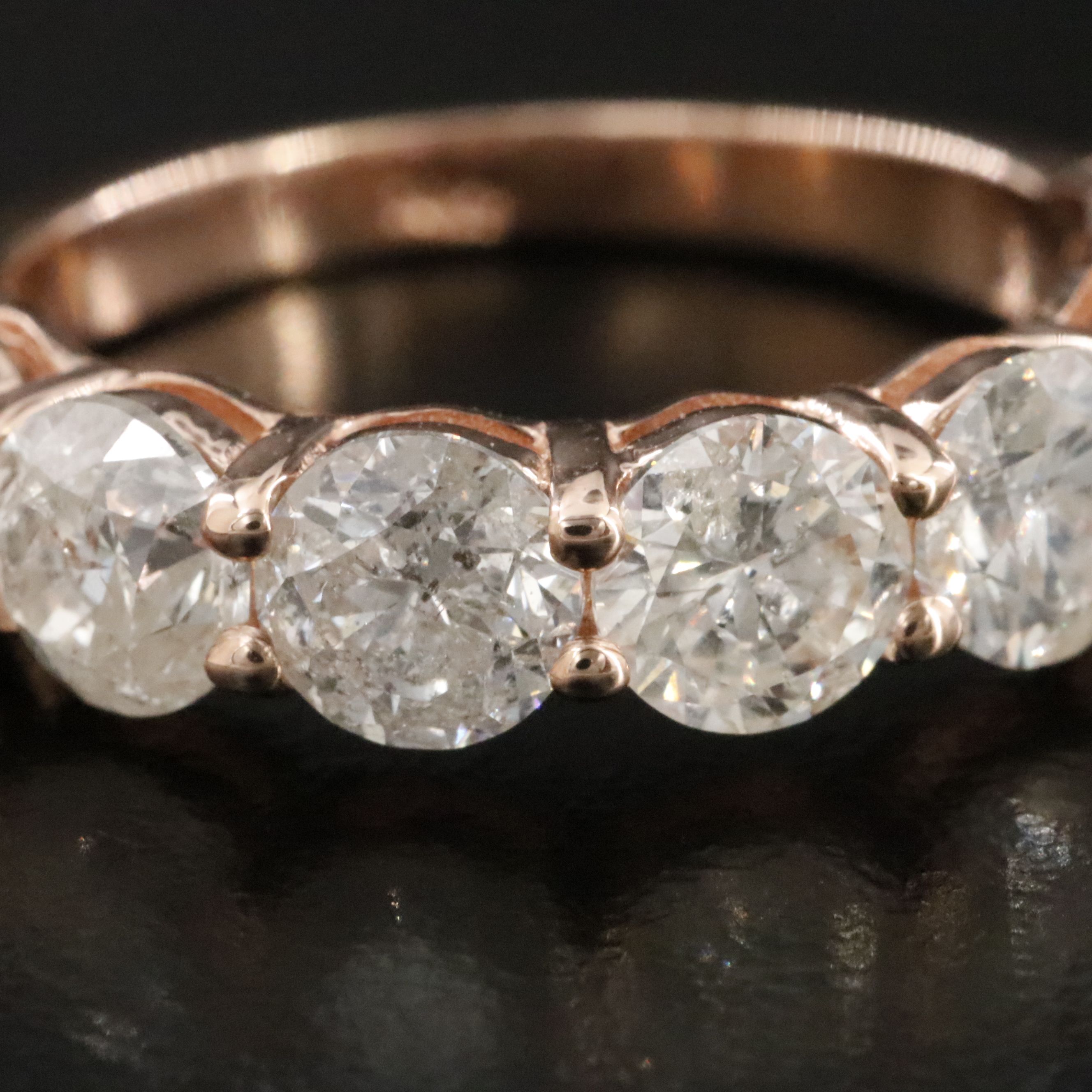 14K Rose Gold 3.57 CTW Diamond Ring with IGI Jewelry  Report