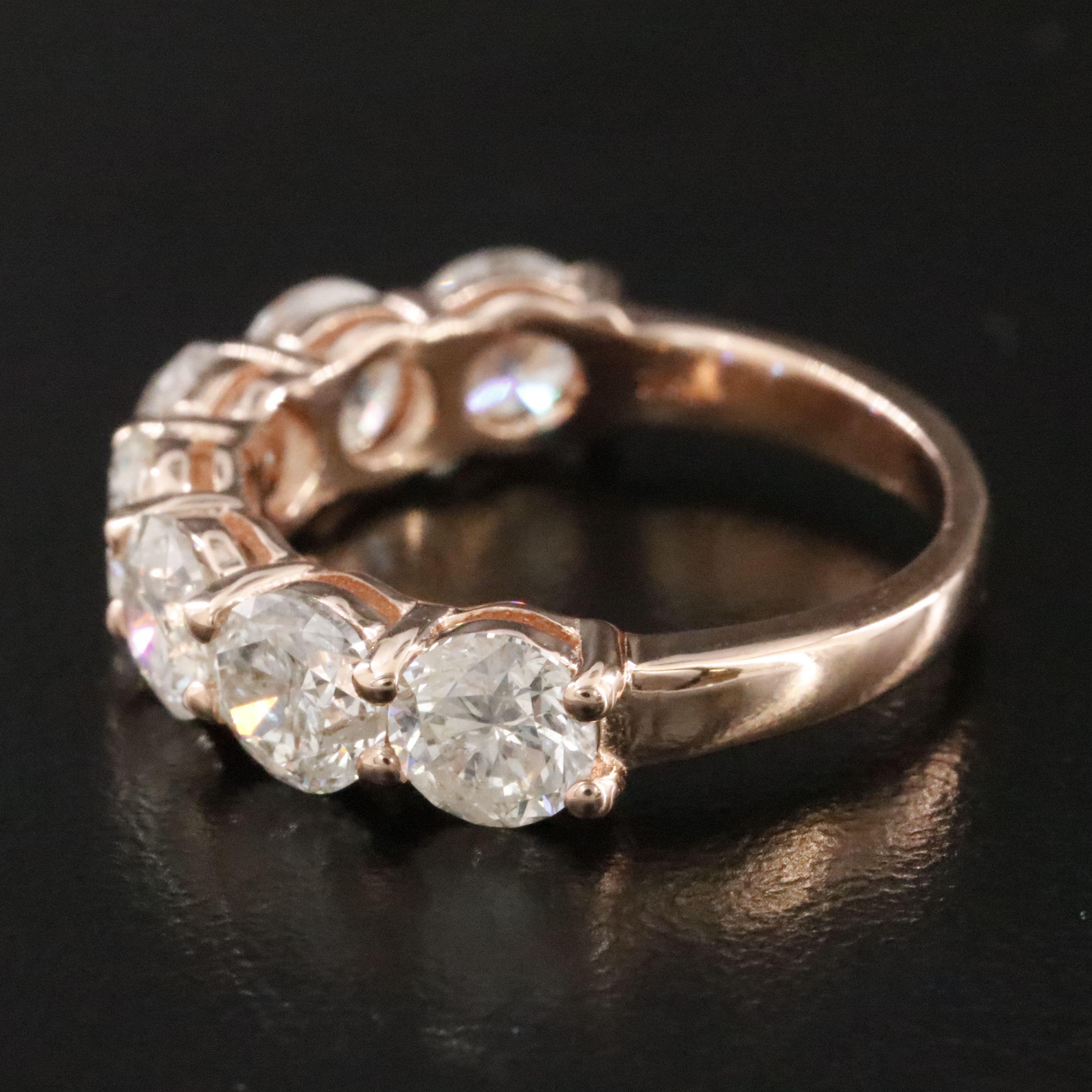 14K Rose Gold 3.57 CTW Diamond Ring with IGI Jewelry  Report