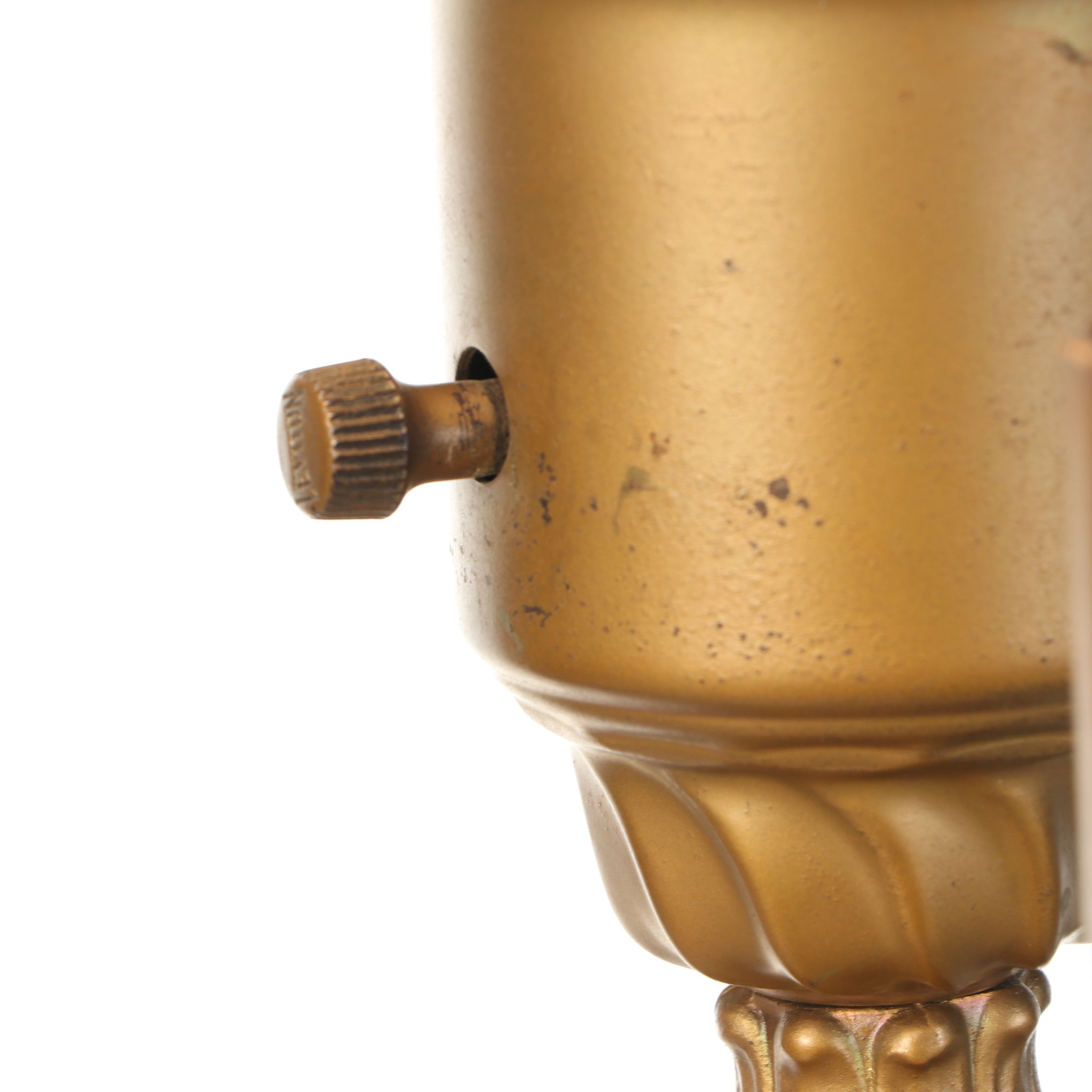 Bronzed Spelter and Banded Calcite Mughal Torchiere Floor Lamp