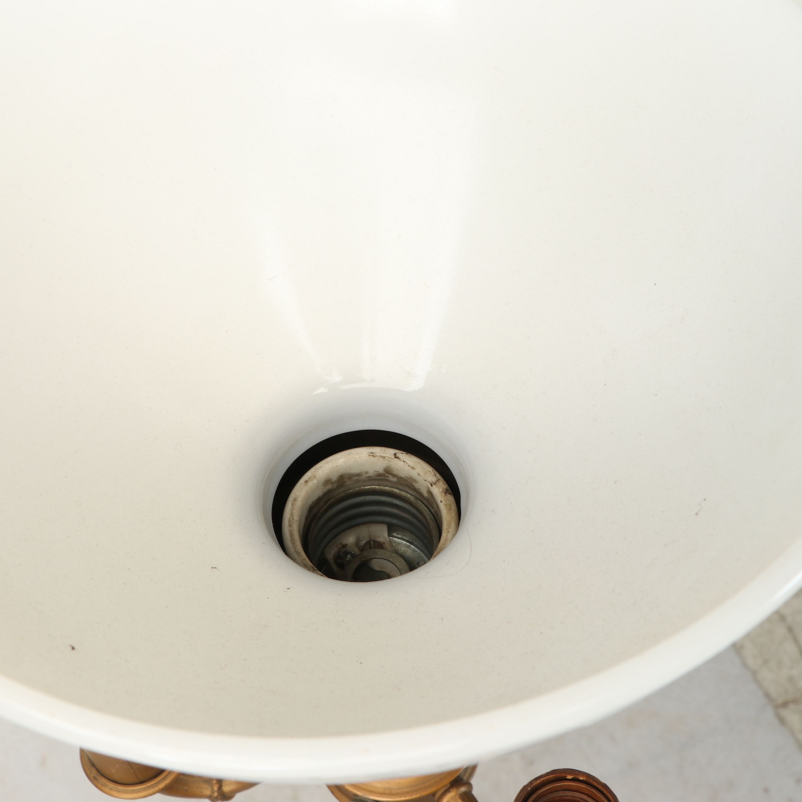 Bronzed Spelter and Banded Calcite Mughal Torchiere Floor Lamp