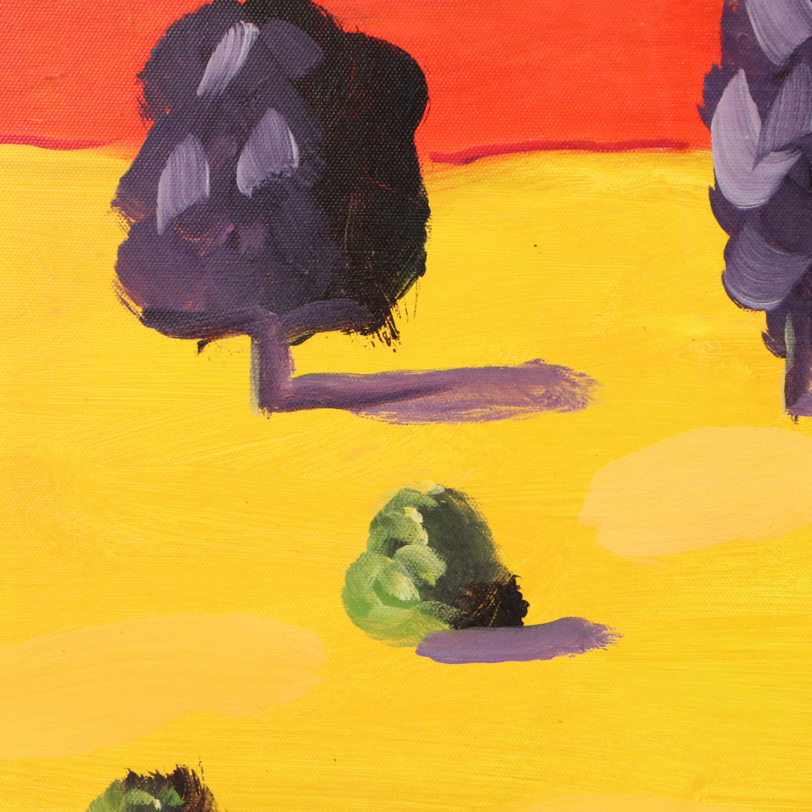 Fauvist Oil Painting of Landscape, 21st Century