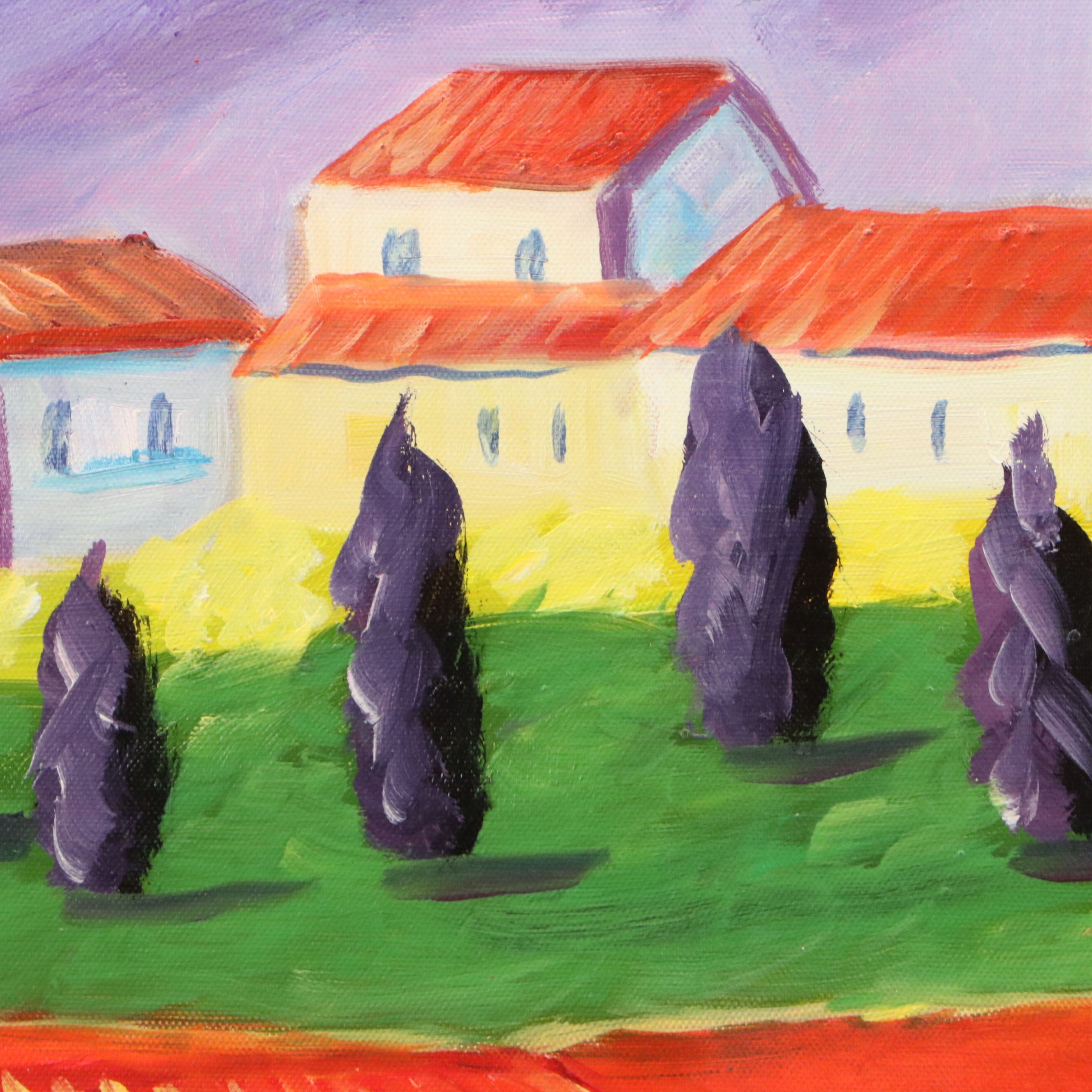 Fauvist Oil Painting of Landscape, 21st Century
