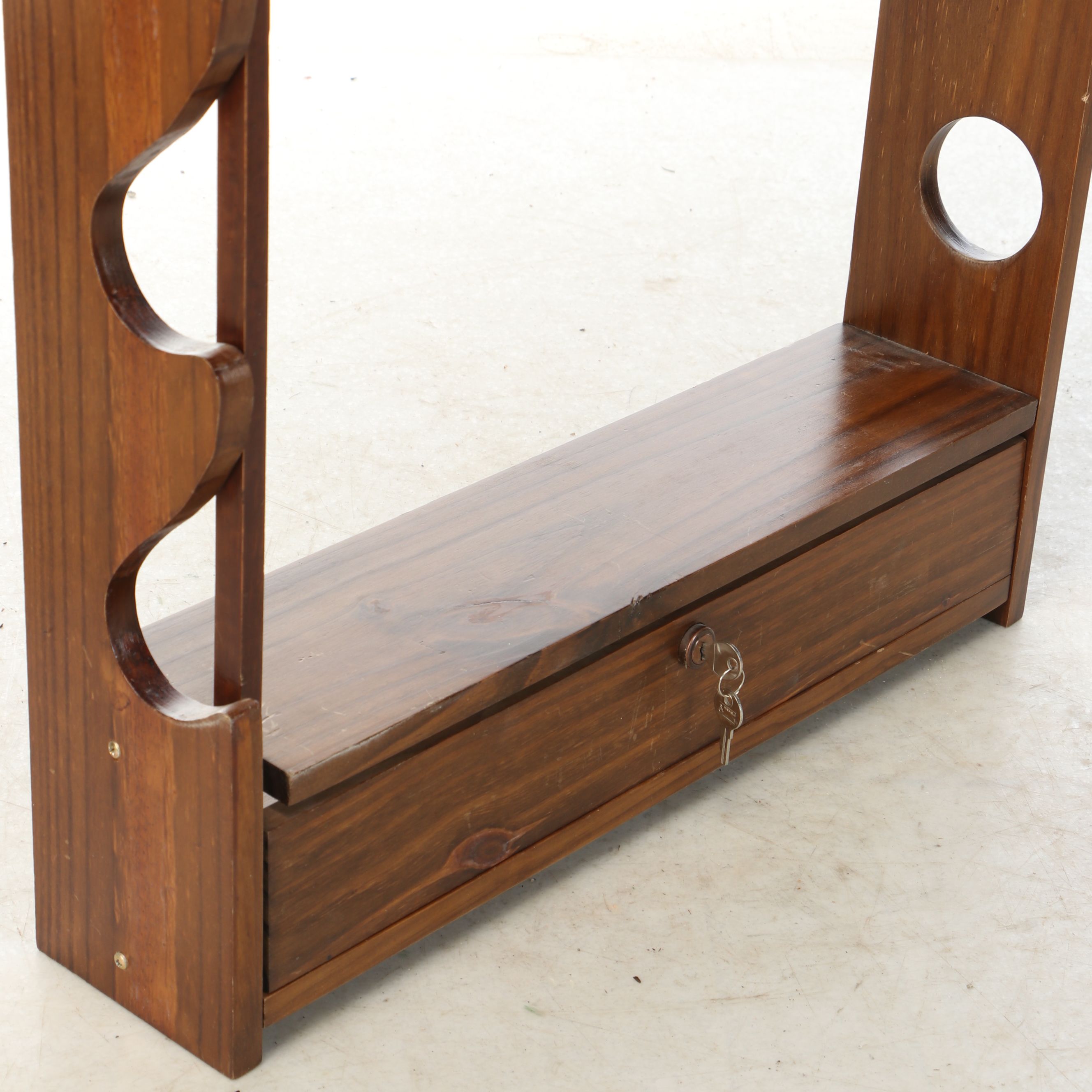 Four-Slot Wall Mount Gun Rack with Lockable Drawer