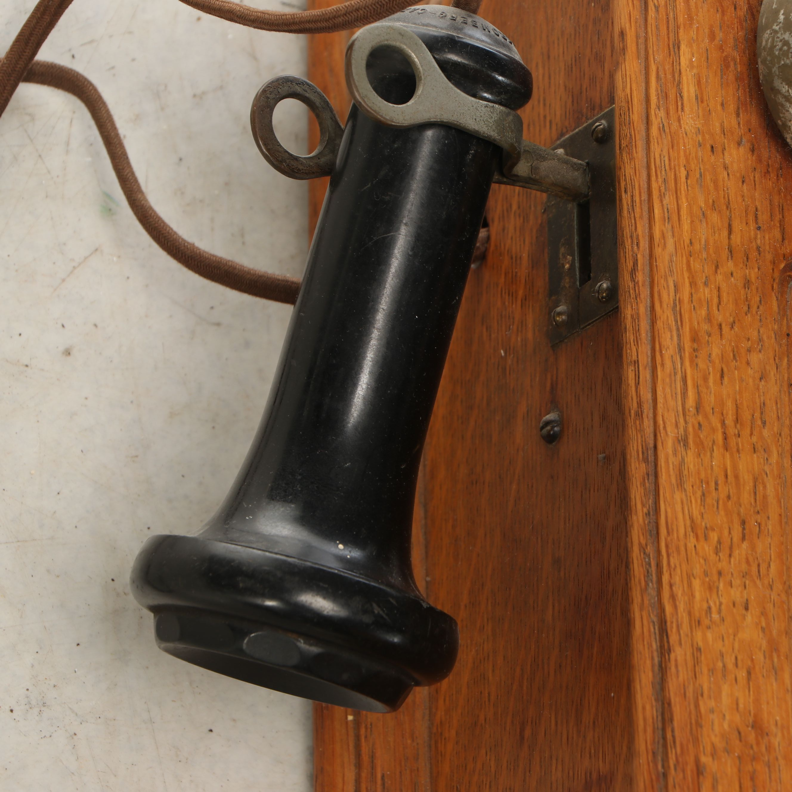 Kellogg Oak Wall Mounted Hand-Crank Phone, Early 20th Century