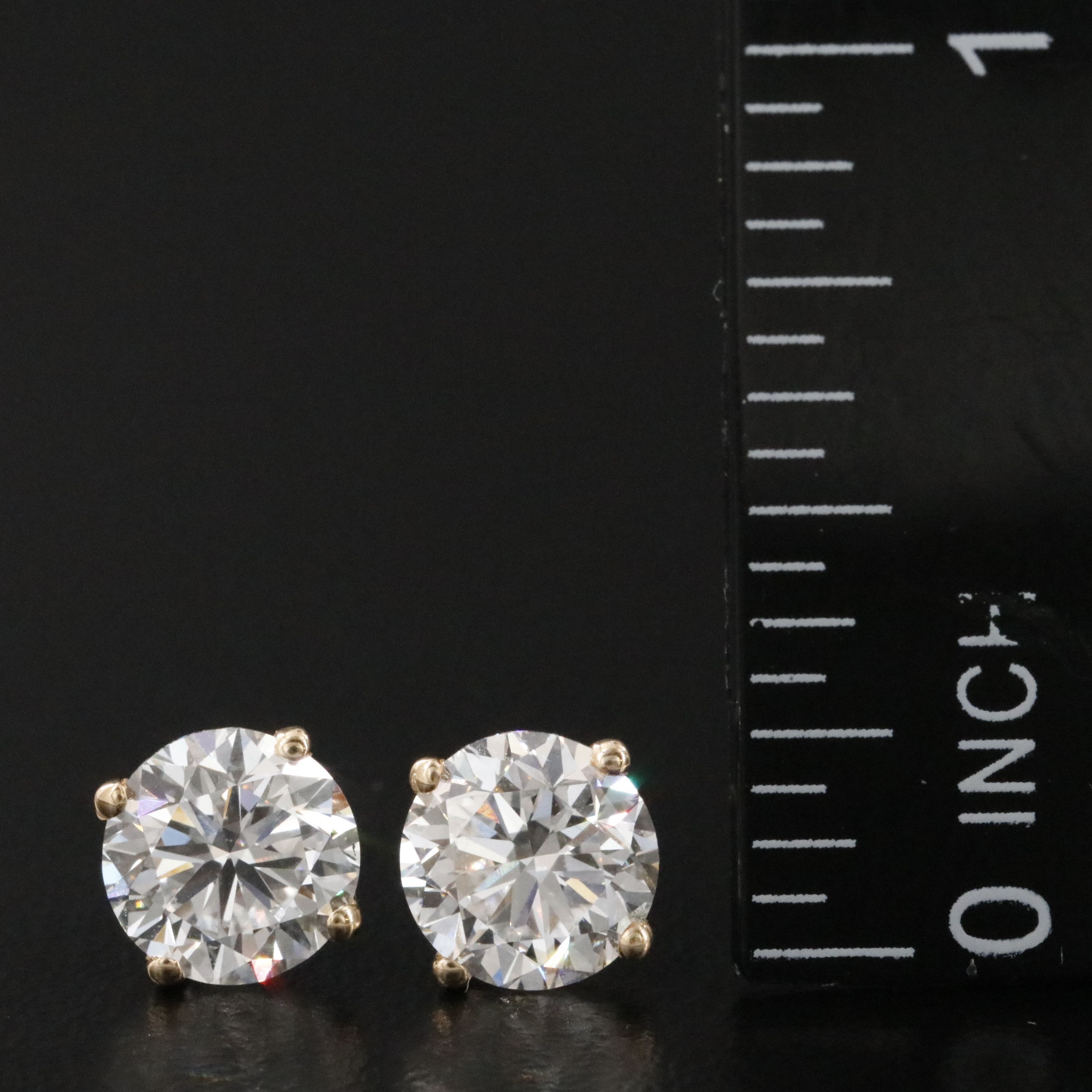 14K 3.00 CTW Lab Grown Diamond Stud Earrings with IGI Jewelry Report