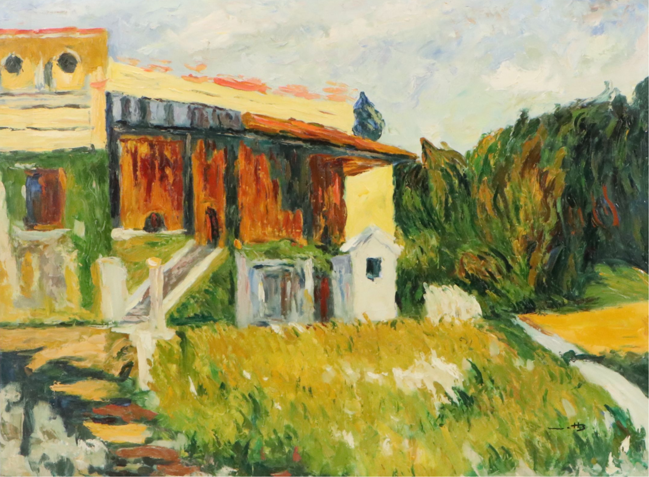 After Wassily Kandinsky Acrylic Painting "In the Surroundings of Paris I"