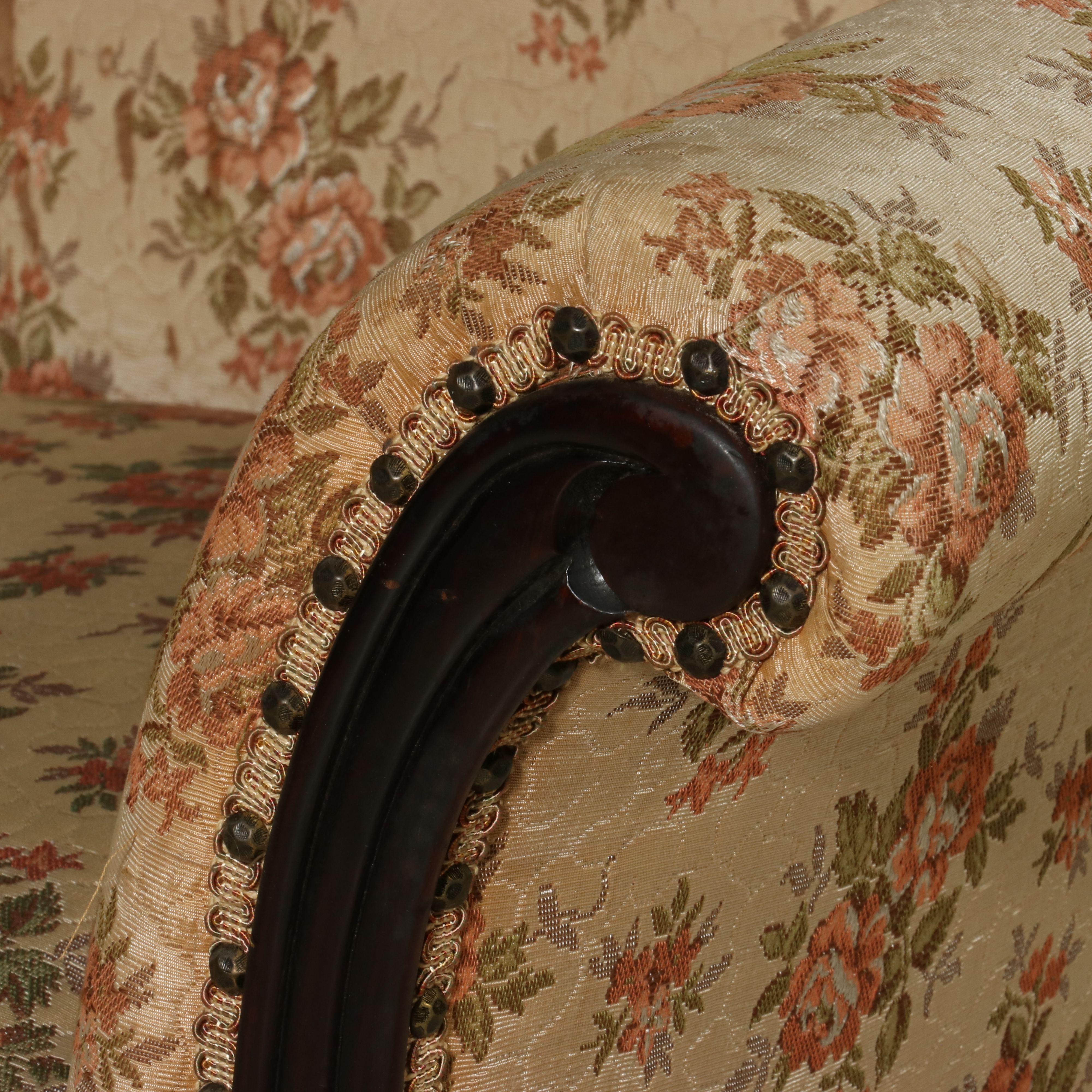 Empire Style Sofa in Floral Brocade