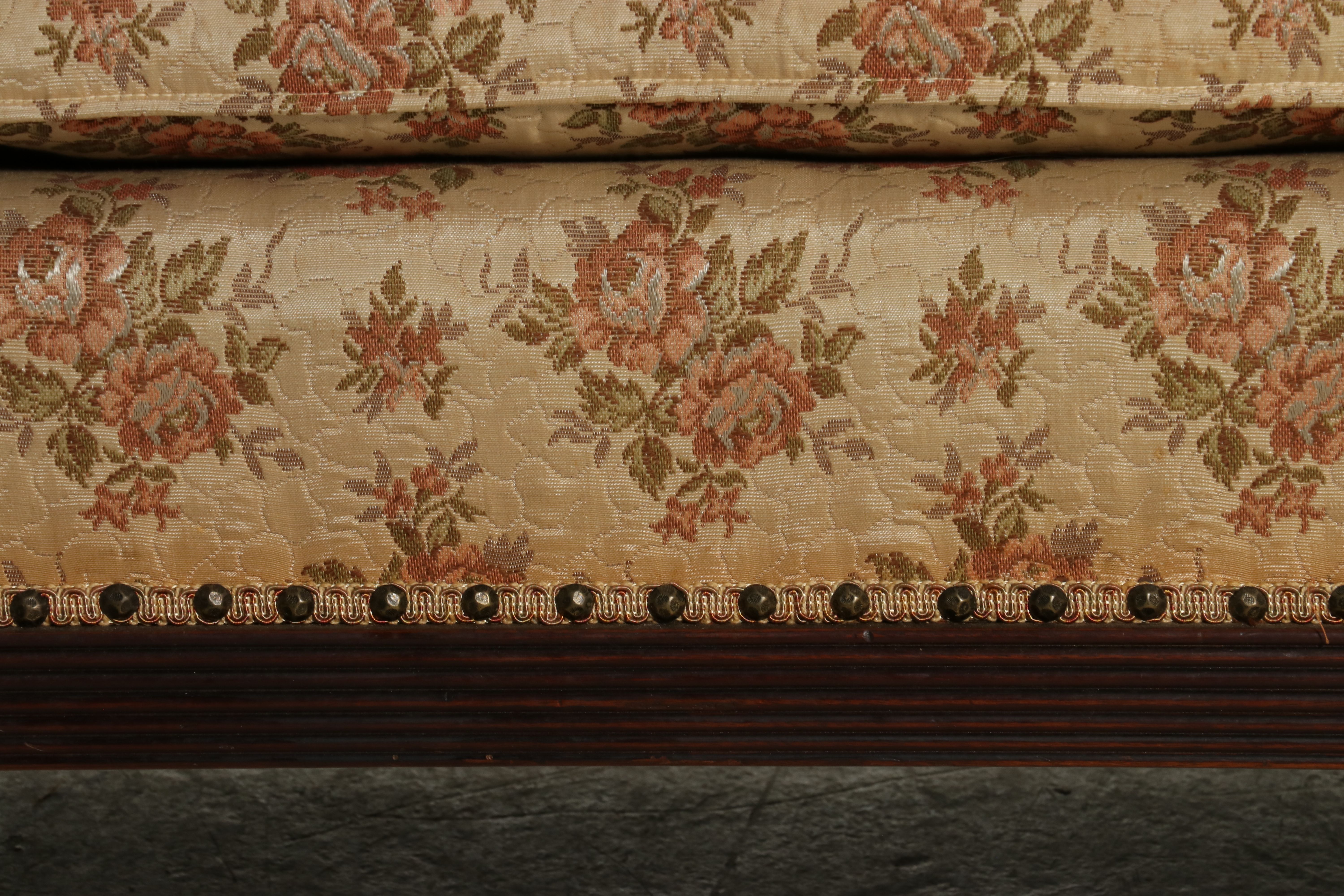 Empire Style Sofa in Floral Brocade