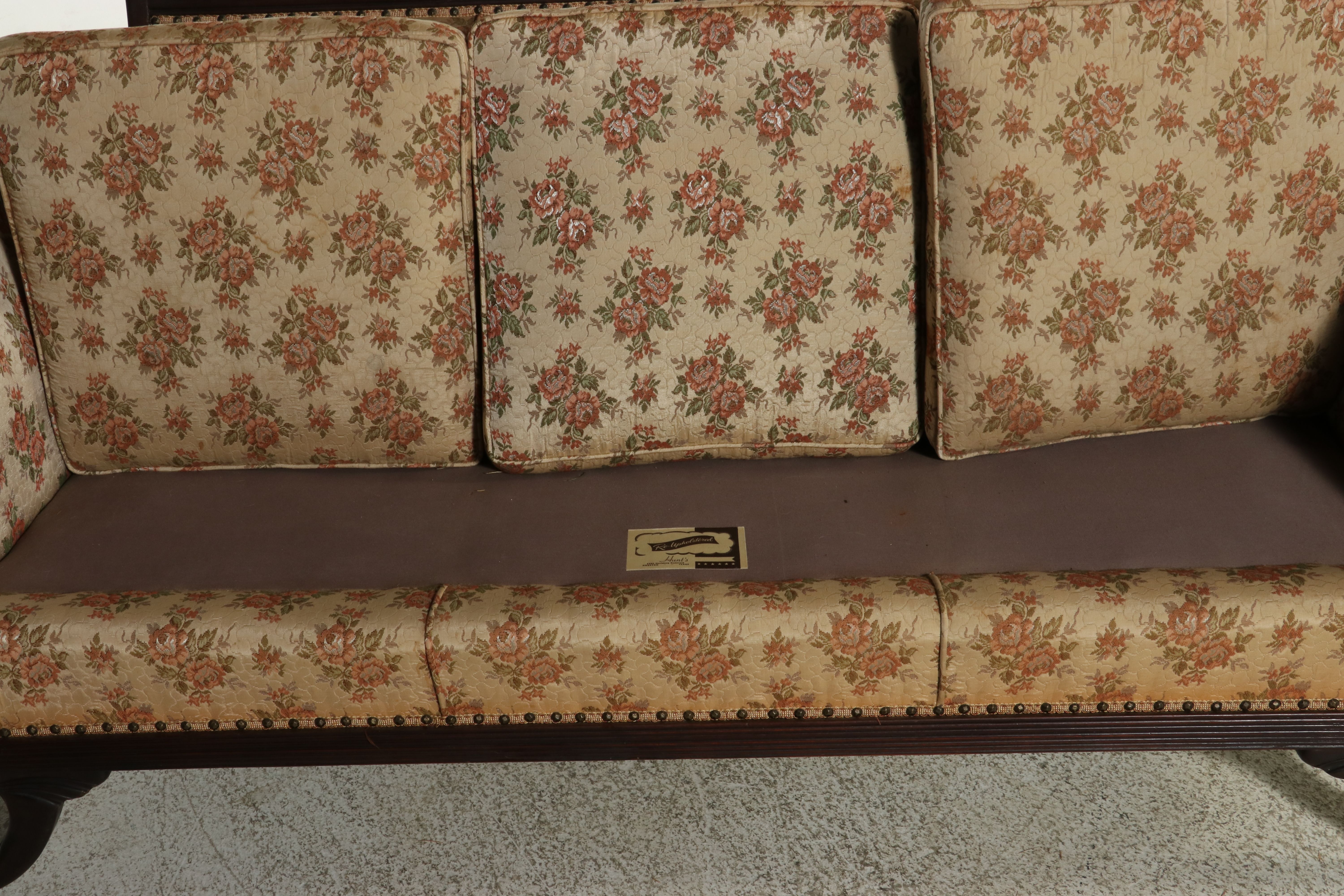 Empire Style Sofa in Floral Brocade