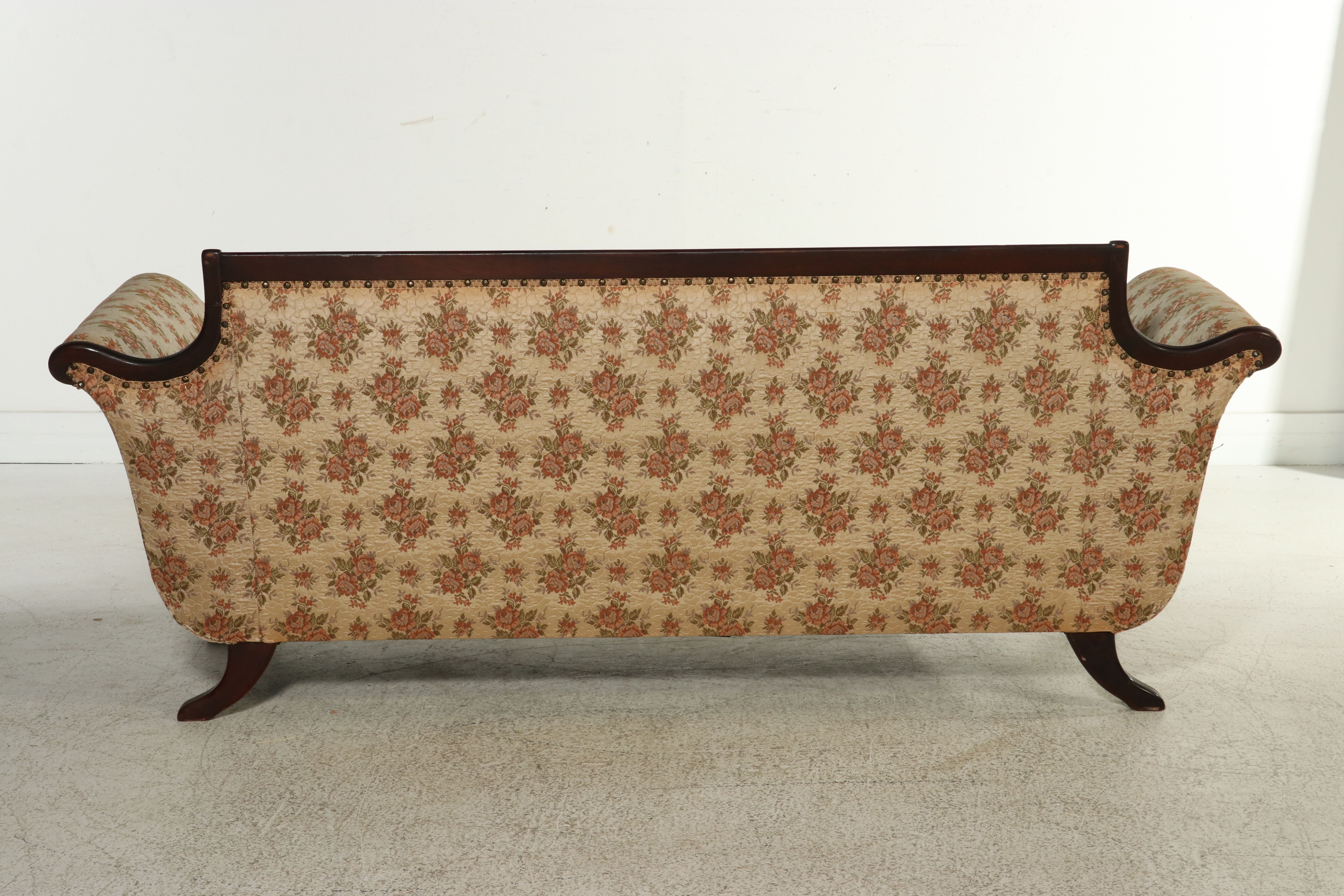 Empire Style Sofa in Floral Brocade