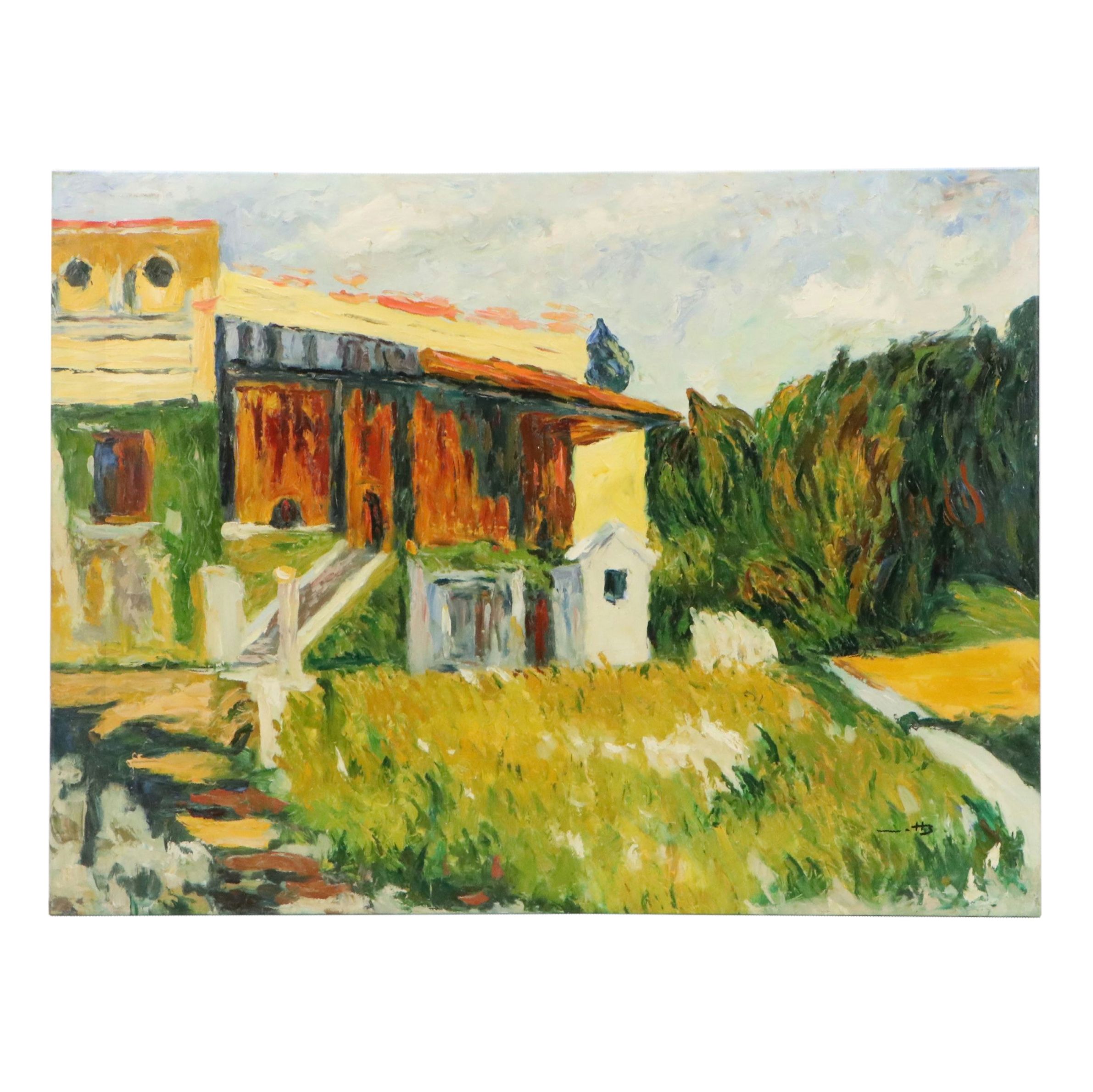 After Wassily Kandinsky Acrylic Painting "In the Surroundings of Paris I"