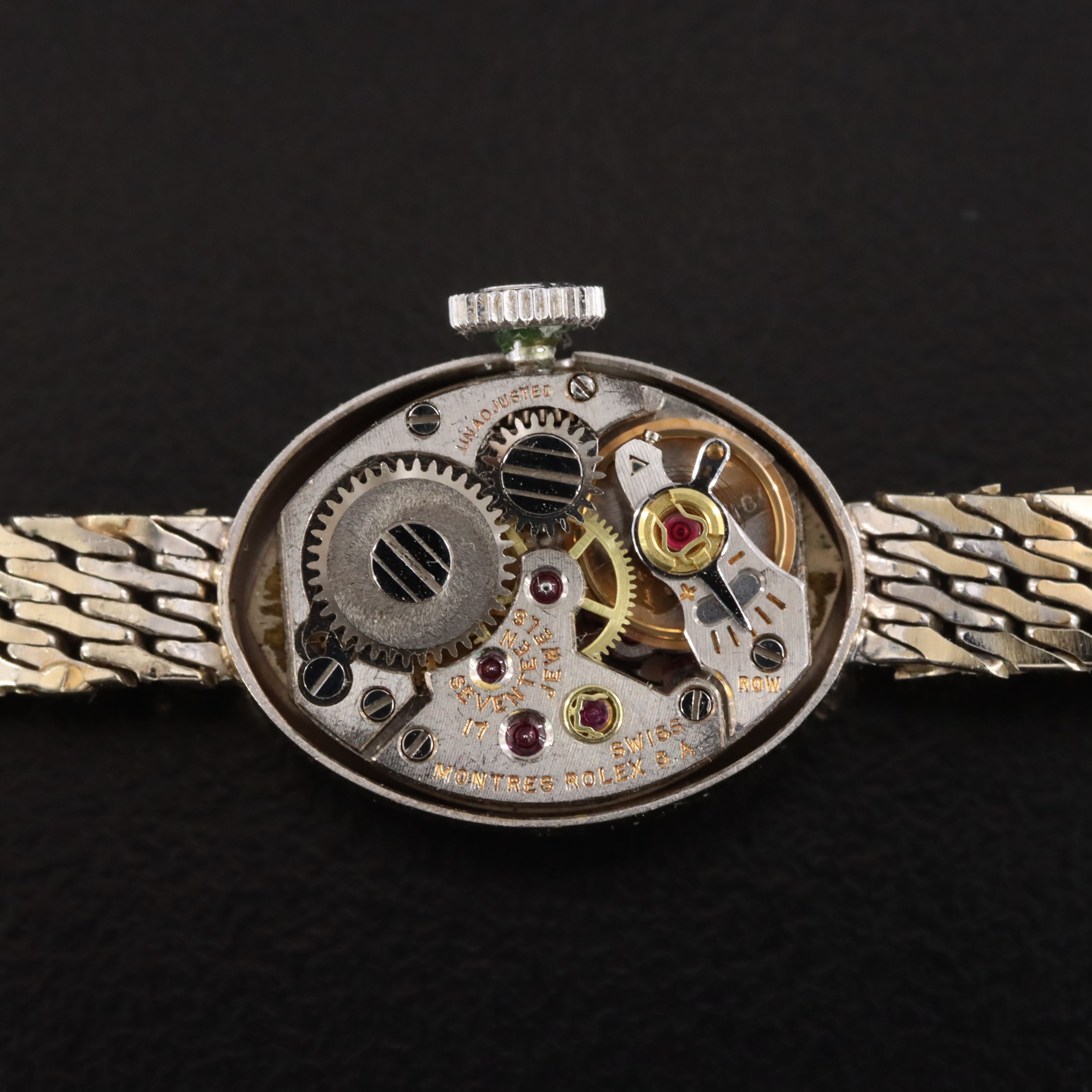 14K Vintage Rolex Stem Wind Custom Bracelet Watch