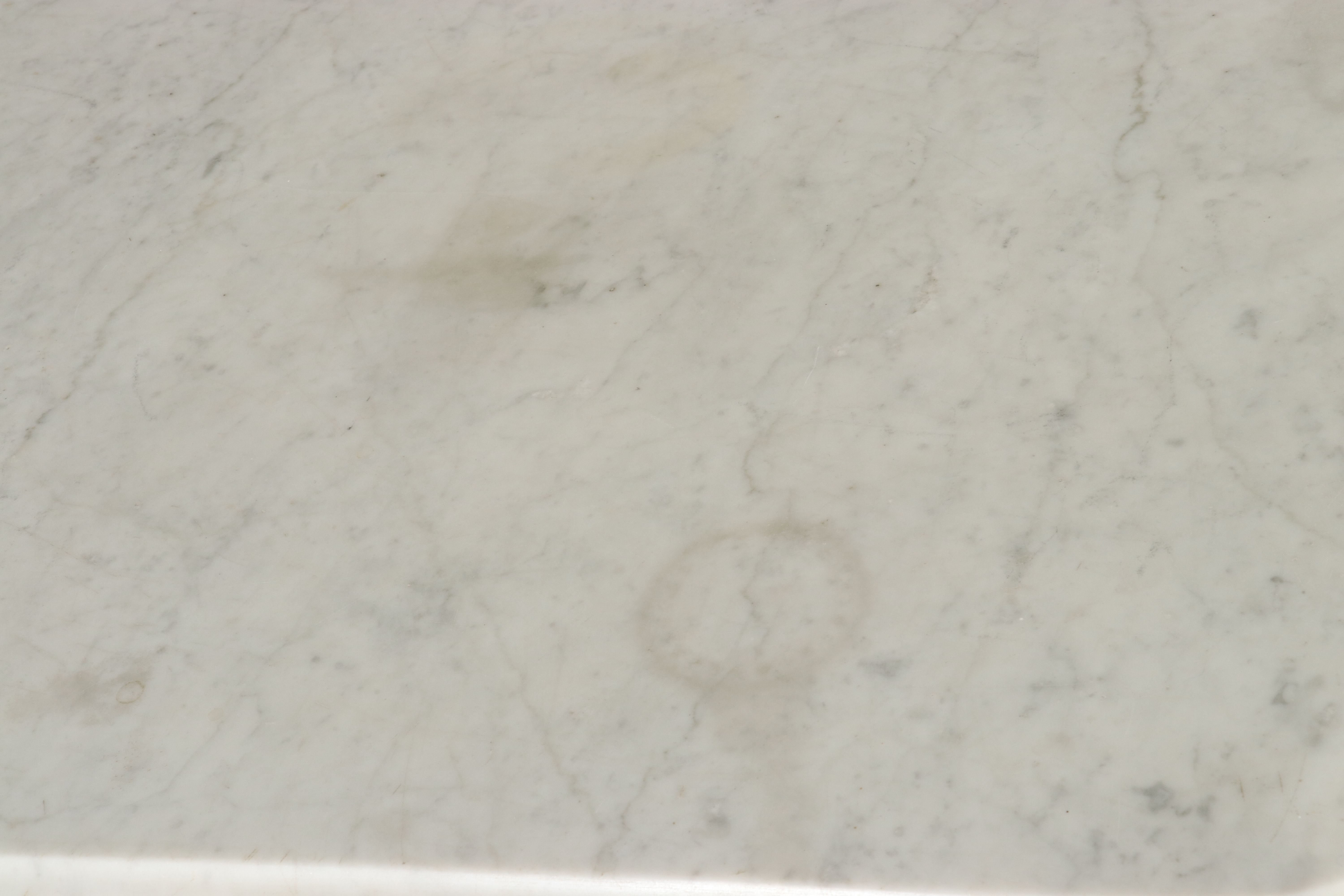 Eastlake Carved Walnut Center Table with Marble Top, 19th Century