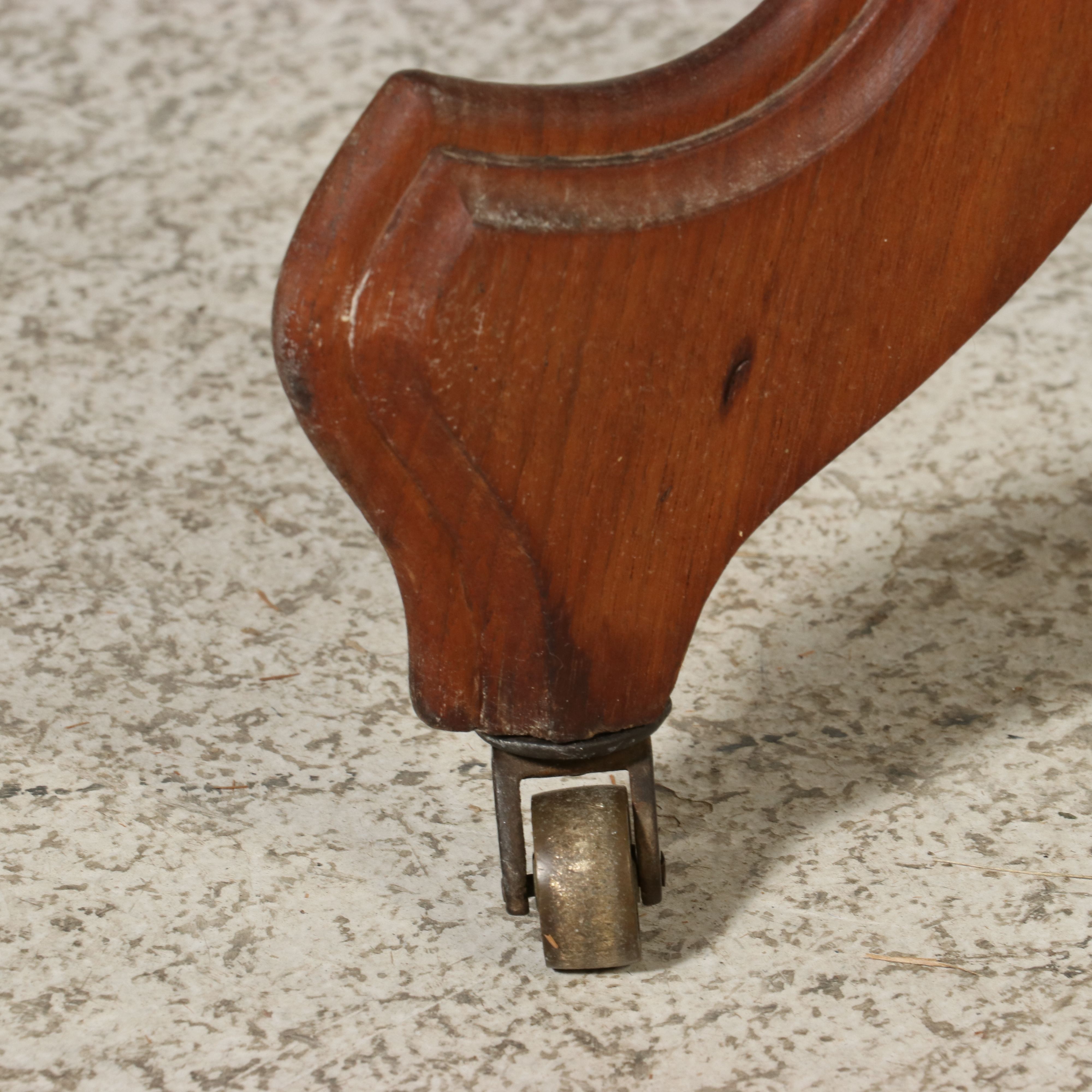 Eastlake Carved Walnut Center Table with Marble Top, 19th Century