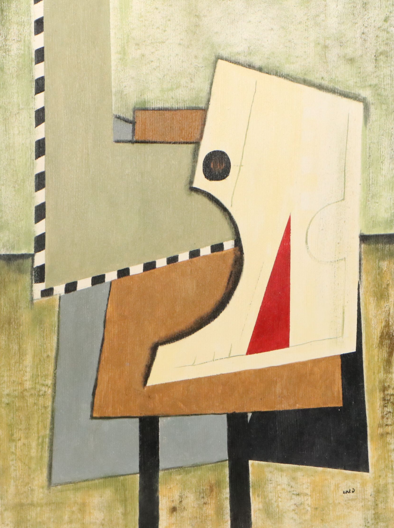 Cubist Style Acrylic Painting, Circa 2010
