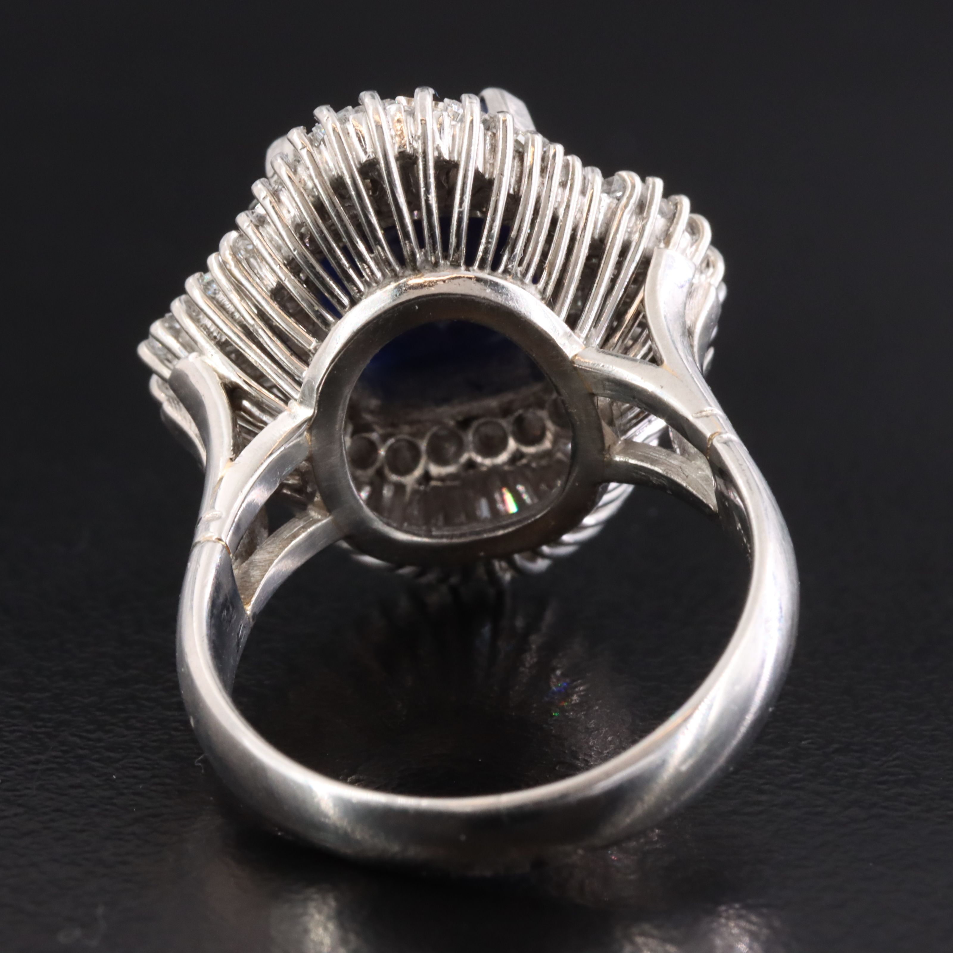 Platinum 5.11 CT Unheated Sapphire and 1.62 CTW Diamond Ring with GIA Report