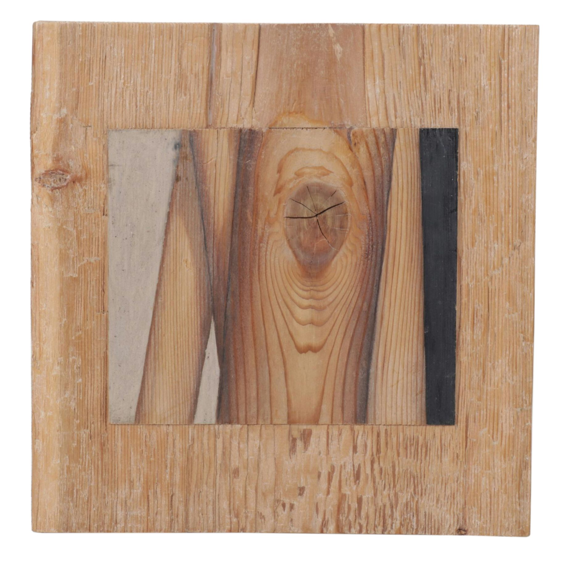 Philippe LeJeune Mixed Media Painting of Trees Trunks on Wood Panel, 1997