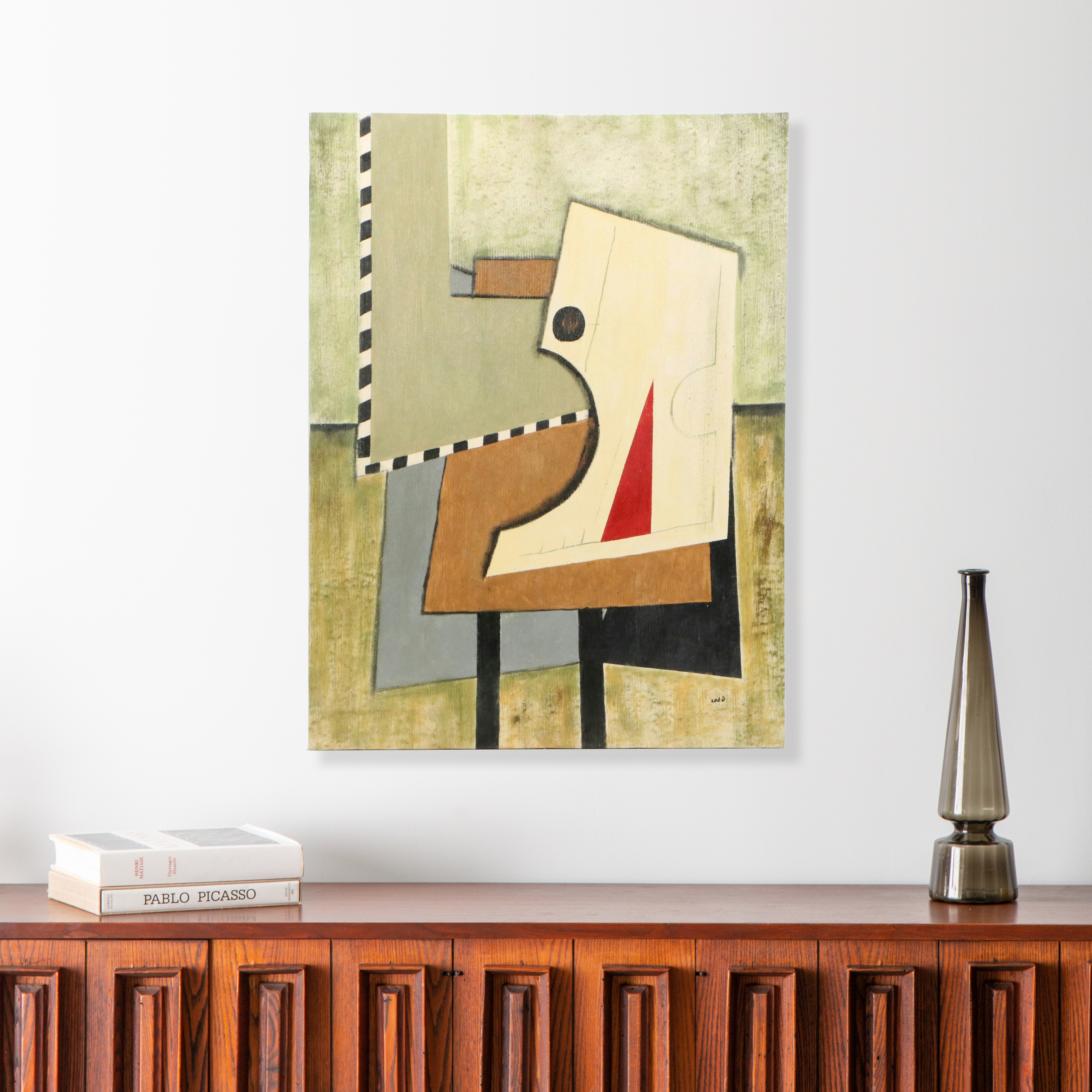 Cubist Style Acrylic Painting, Circa 2010