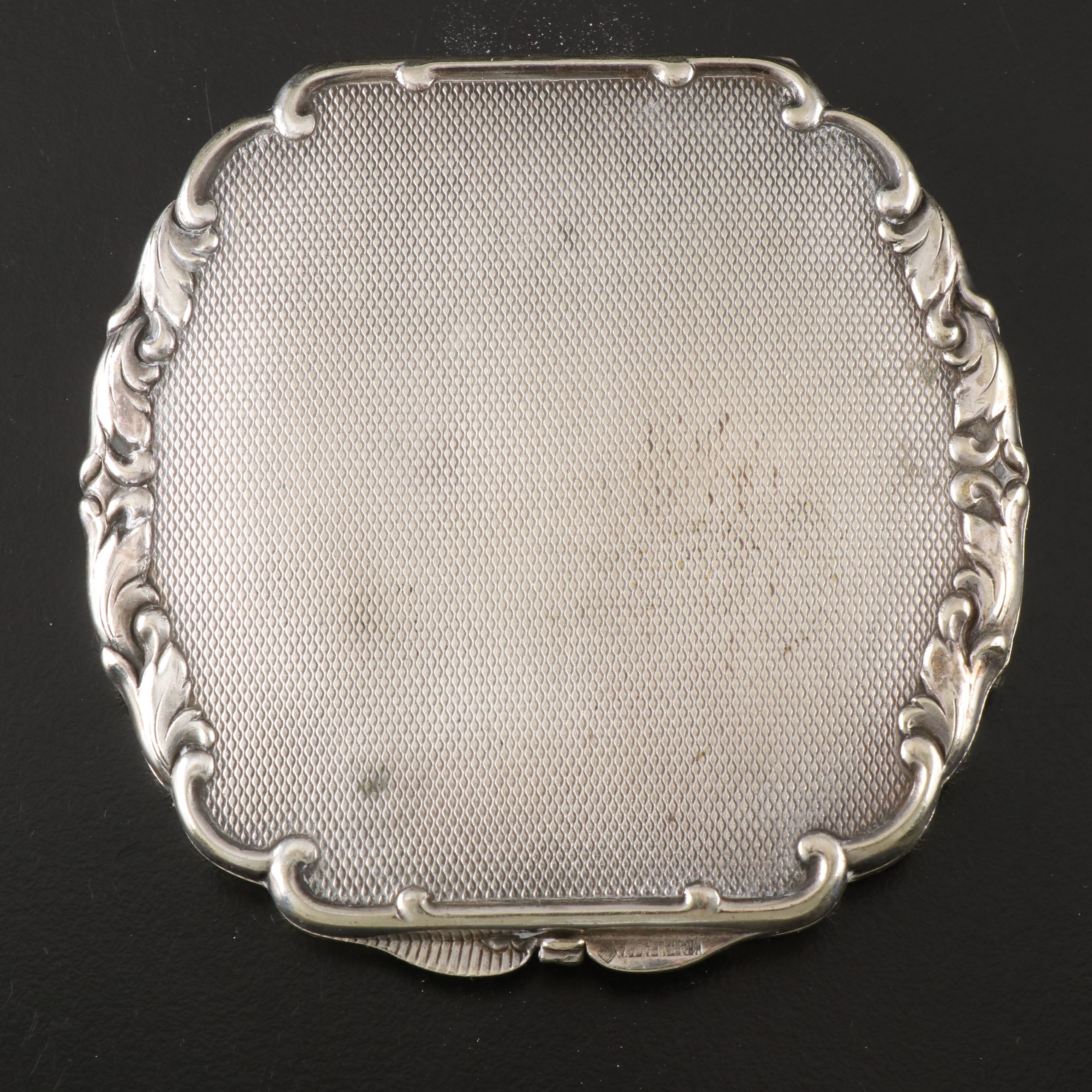 800 Silver Etched Comb with Sleeve and Kraft Alpacca Compact