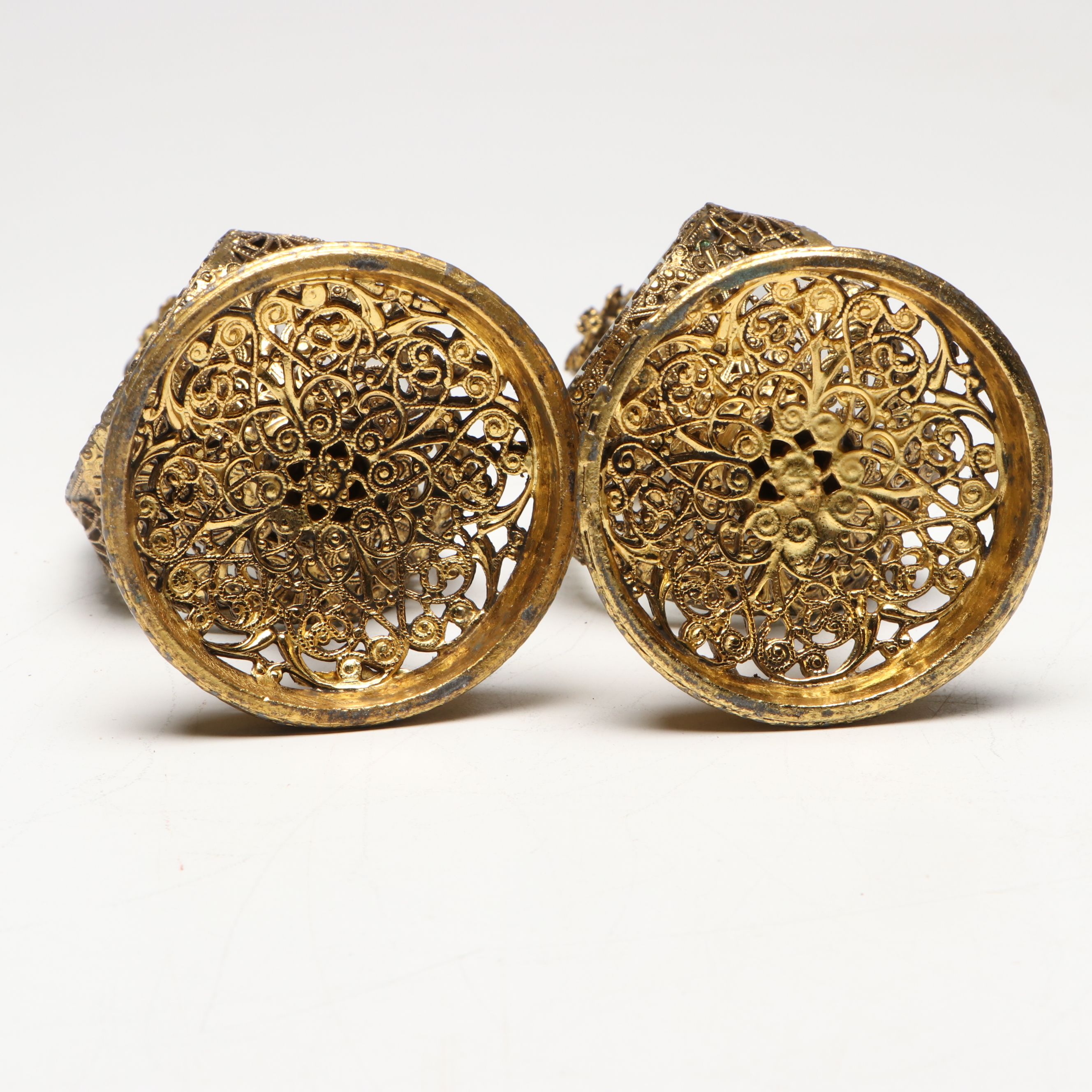 Ormolu Mount Glass Jewelry Casket and Perfume Bottles