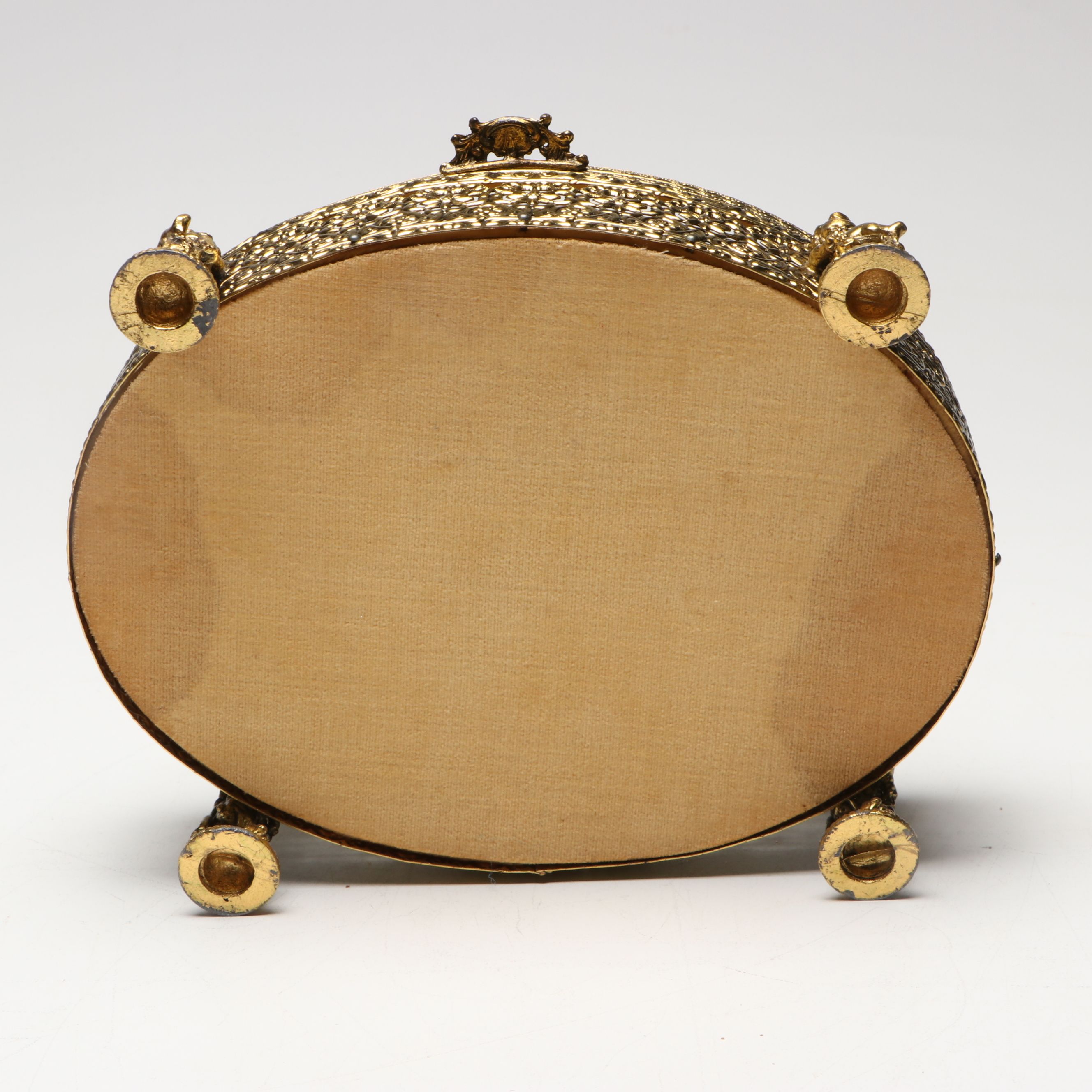 Ormolu Mount Glass Jewelry Casket and Perfume Bottles