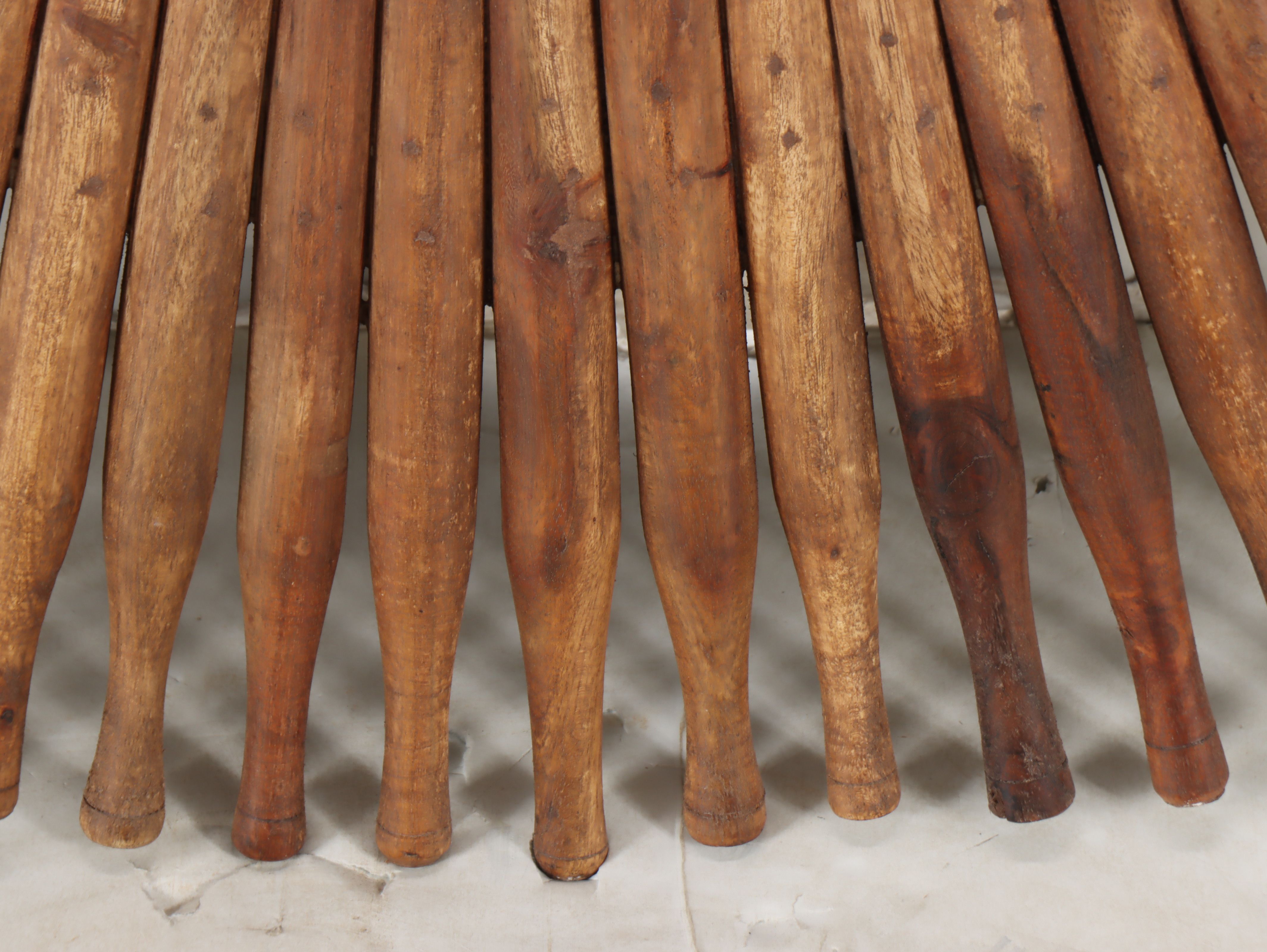 Antiqued Wooden Rolling Pin Wall Mirror