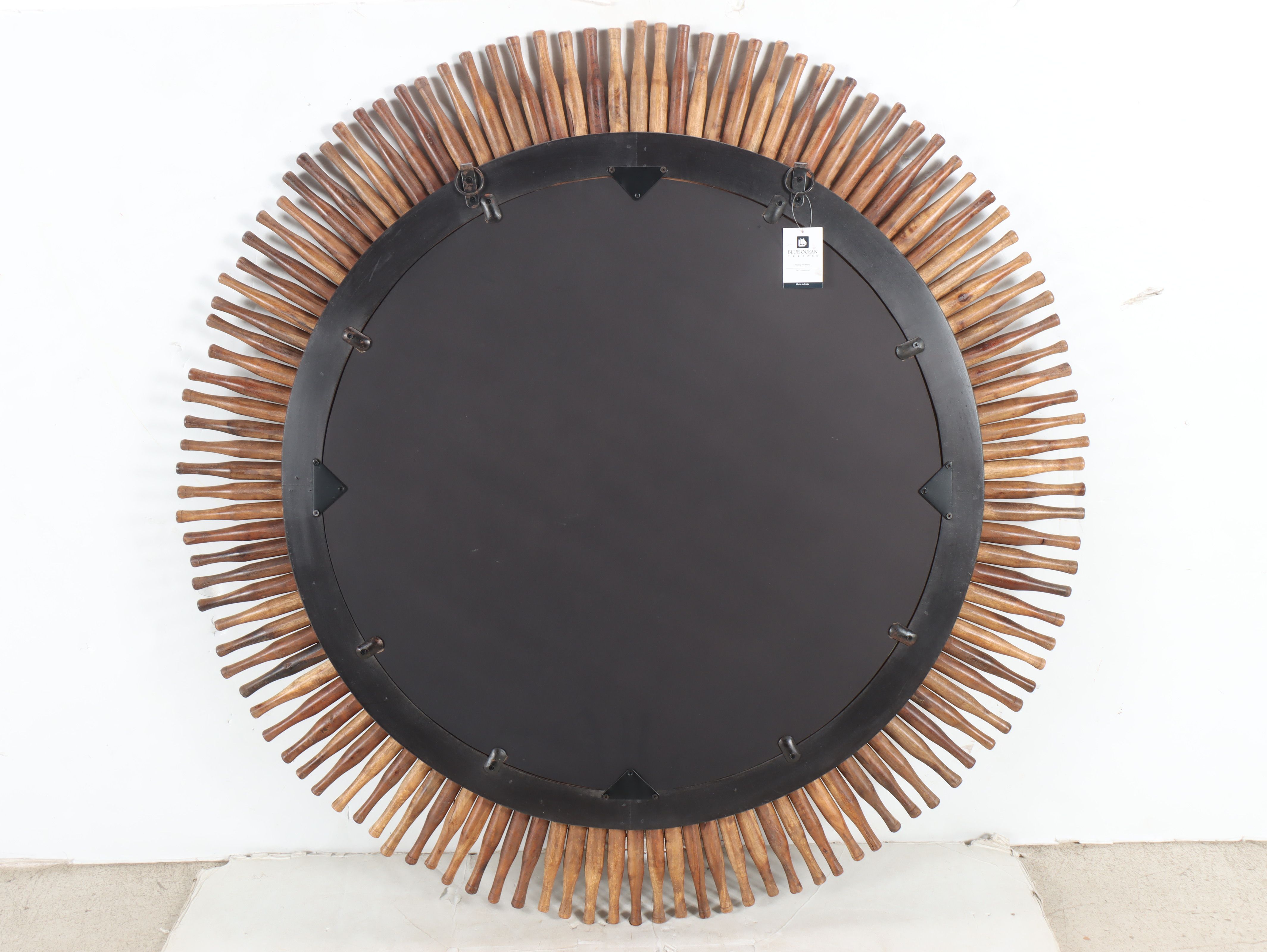 Antiqued Wooden Rolling Pin Wall Mirror