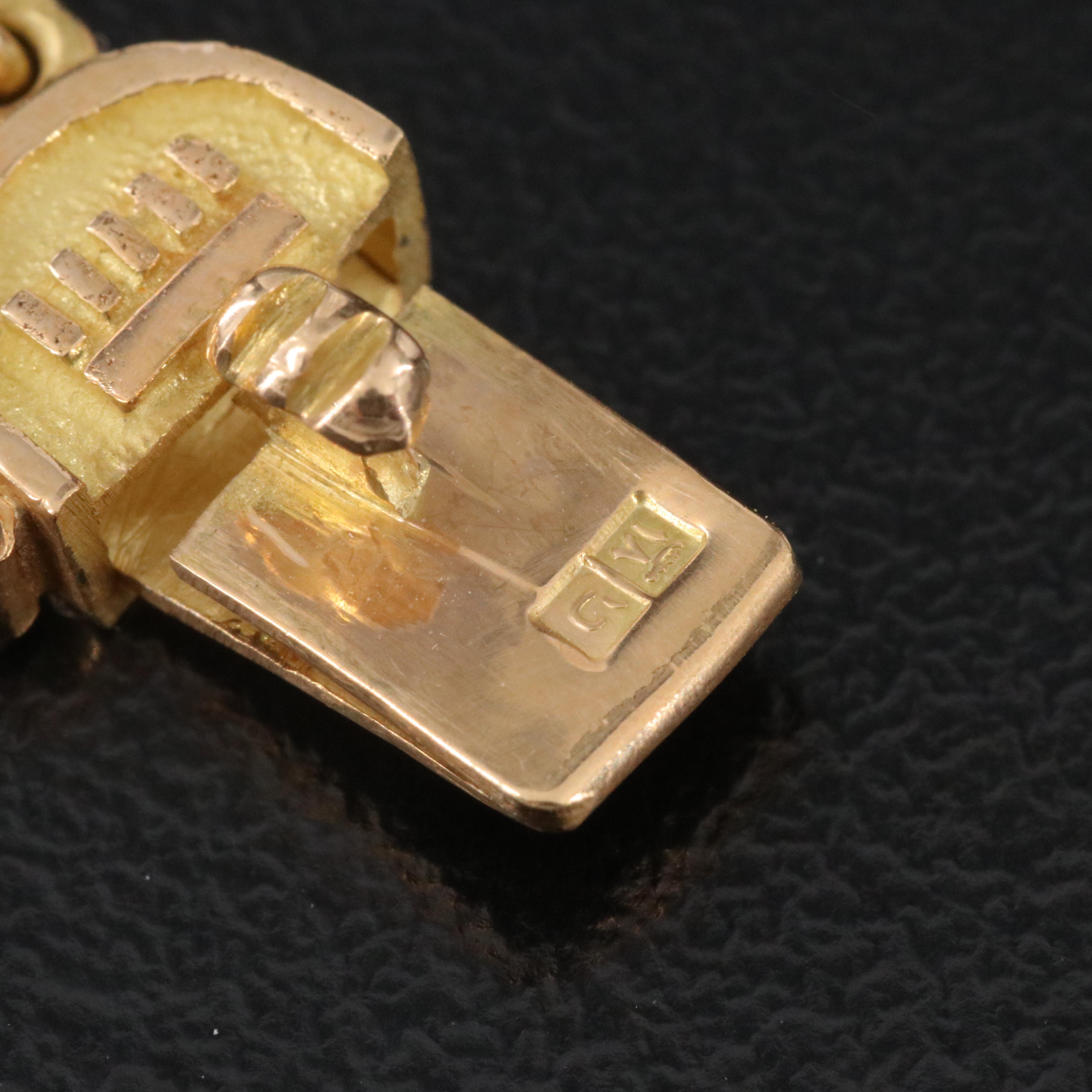 18K Egyptian Hieroglyph Link Bracelet