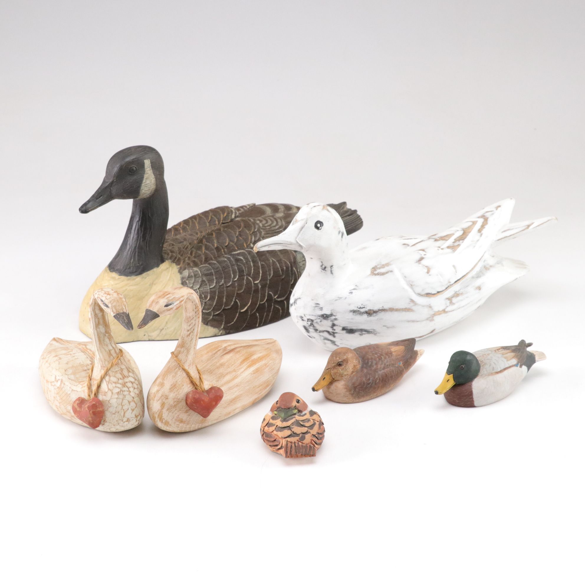 Kissing Swan and Duck Figurines