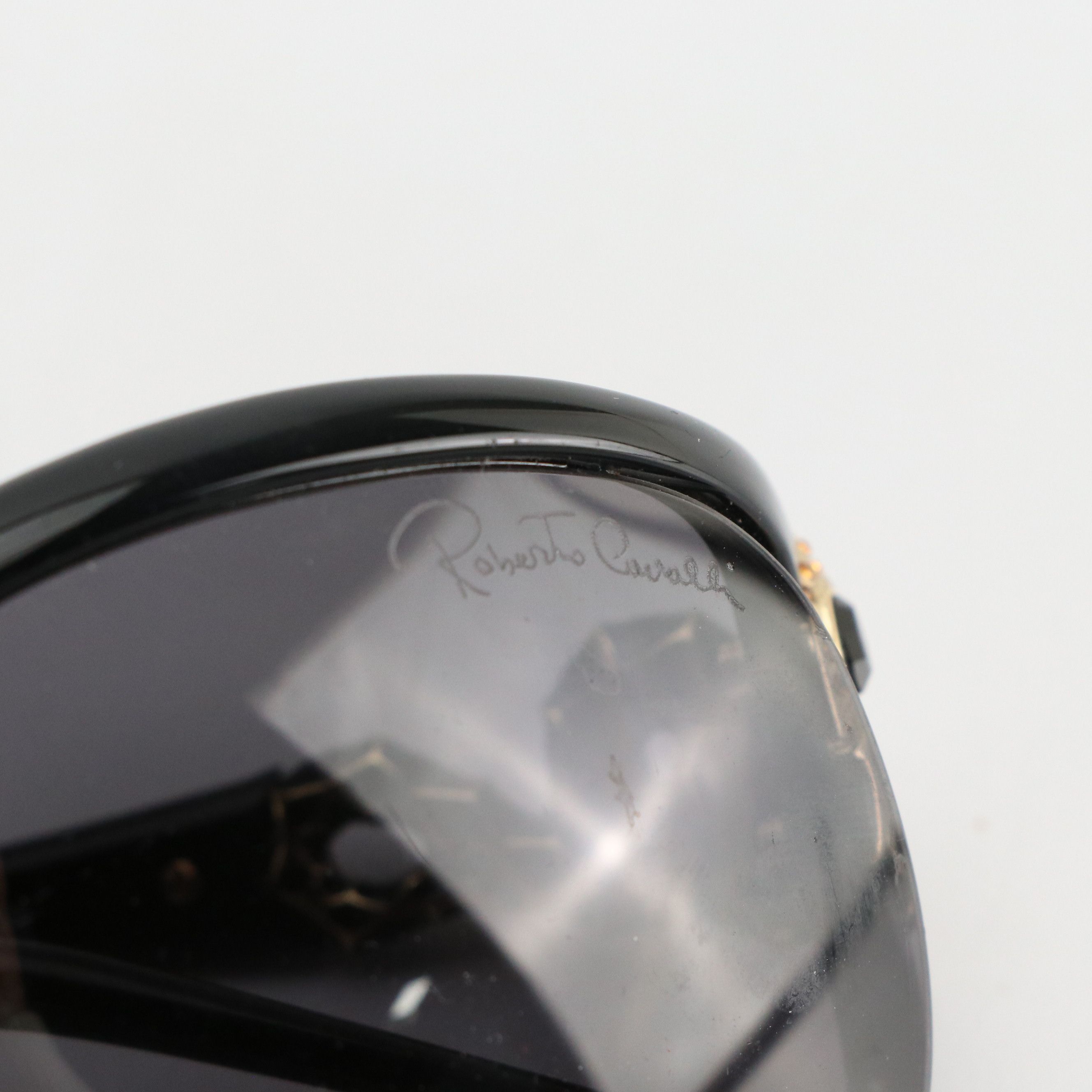 Roberto Cavalli Teseo 379S B5 Snake Embellished Round Sunglasses, With Case