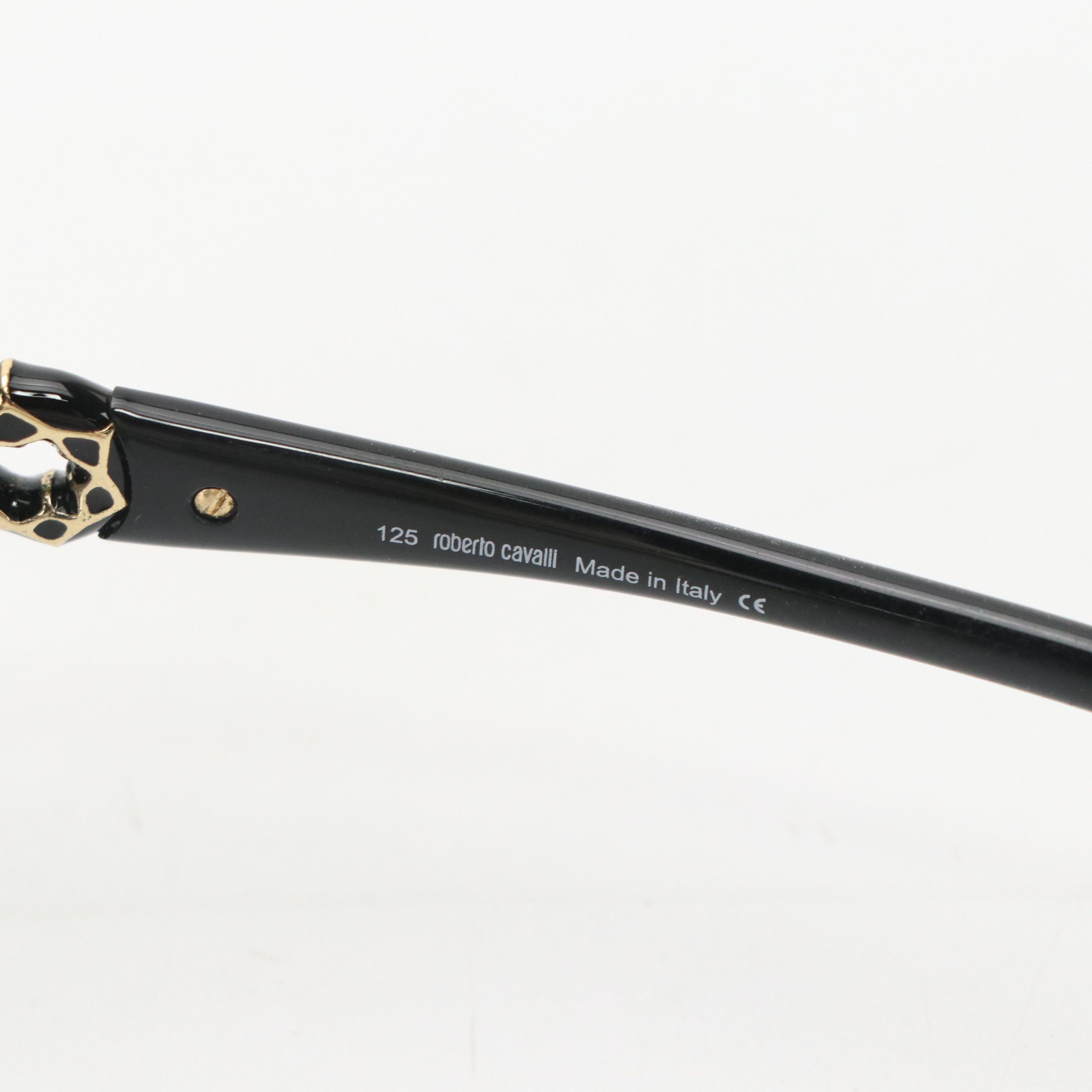 Roberto Cavalli Teseo 379S B5 Snake Embellished Round Sunglasses, With Case