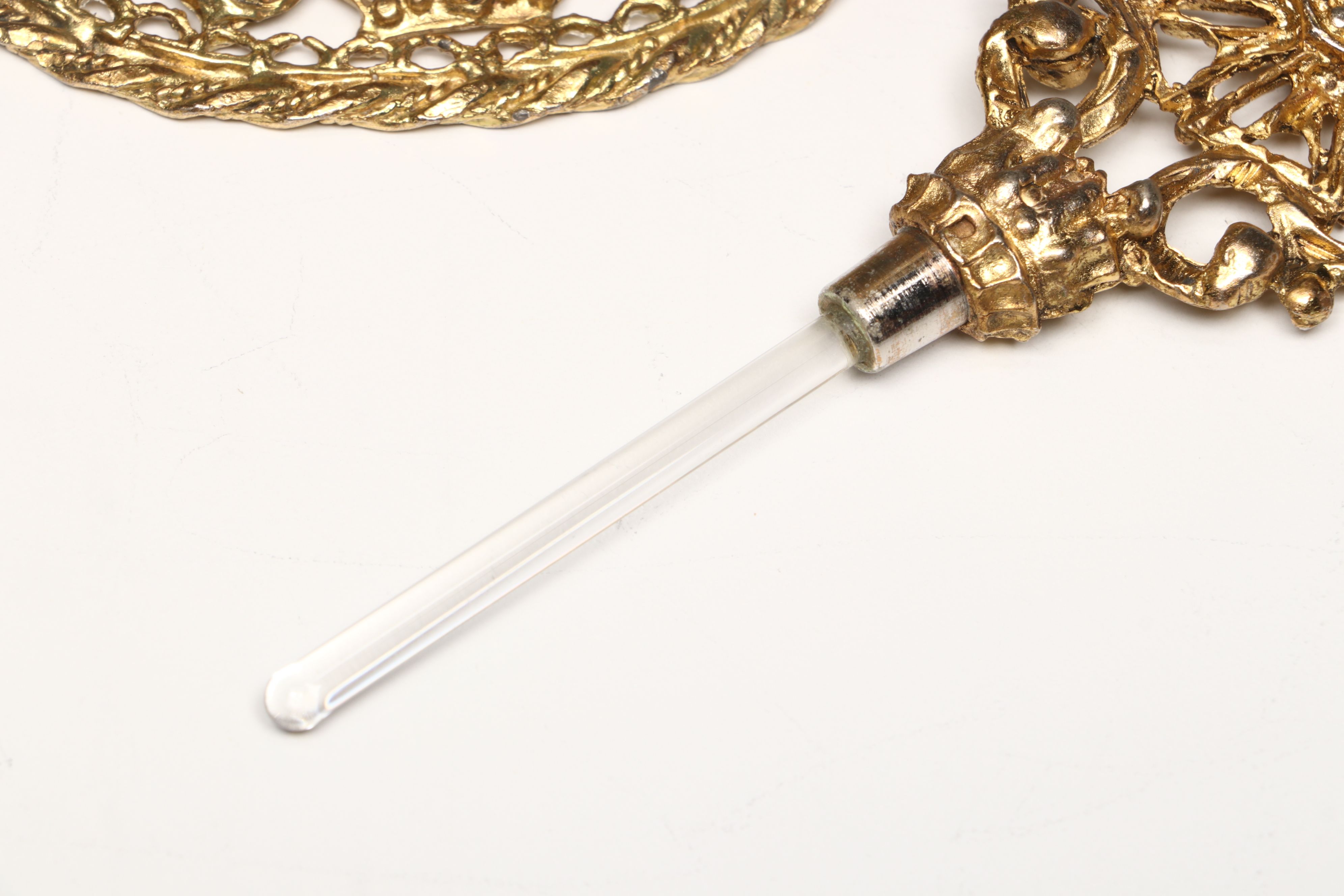 Rococo Style Gilt Finish Perfume Bottles and Vanity Box