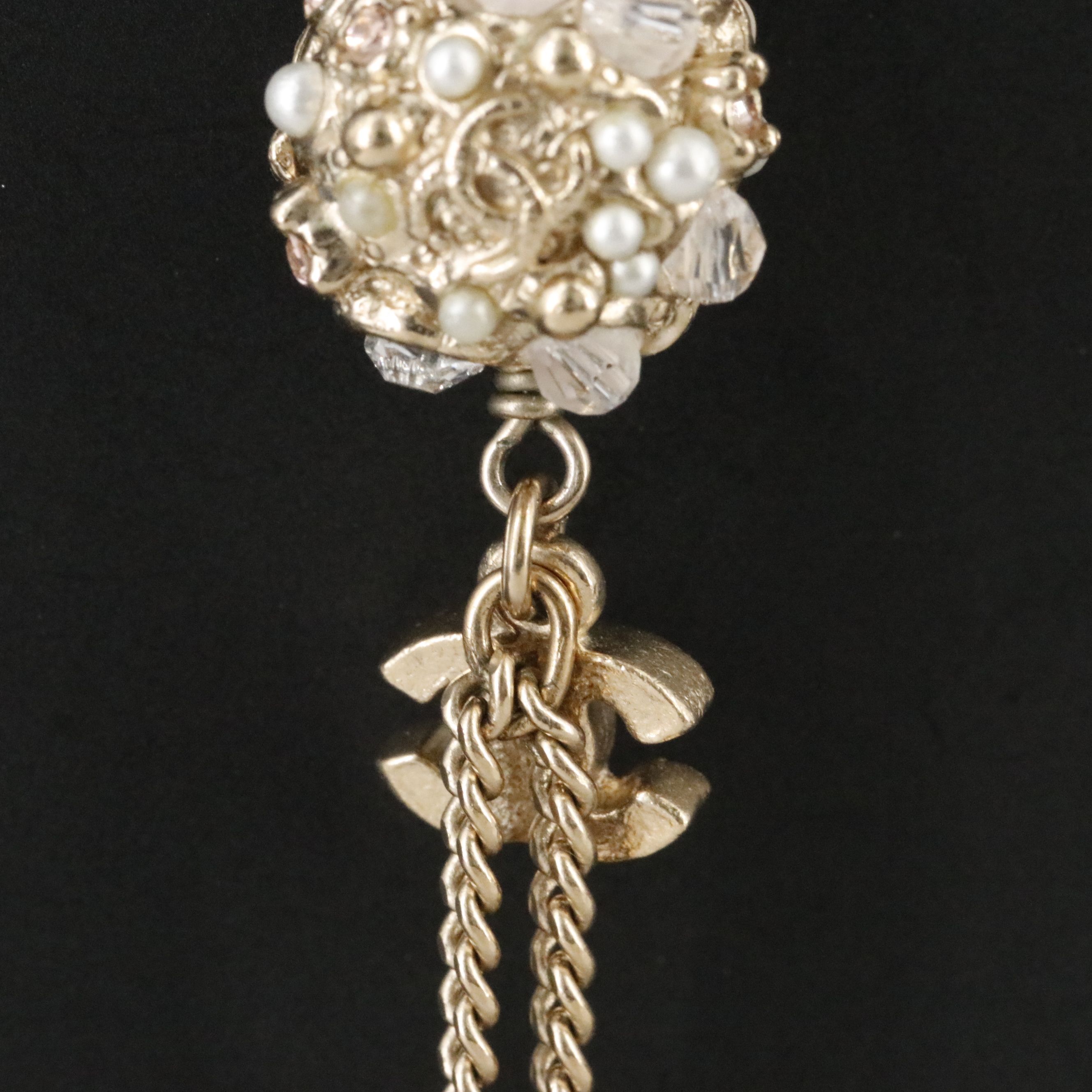 Chanel CC Crystal and Enamel Ball Drop Necklace 2011