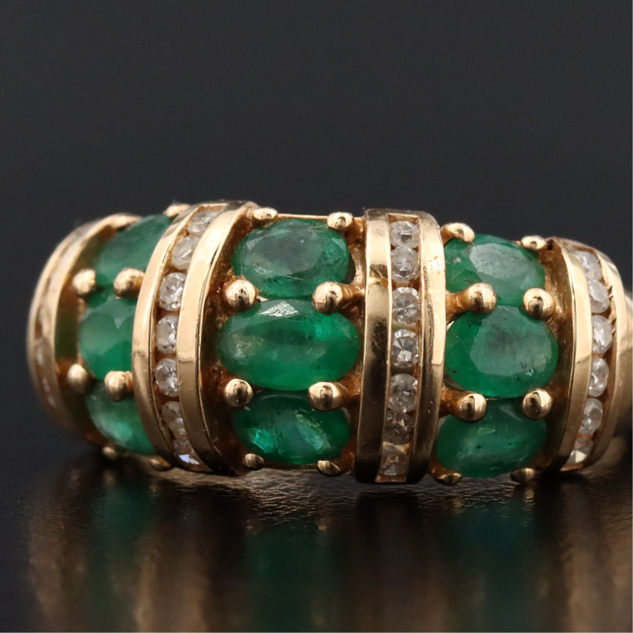 14K Emerald and Diamond Ring