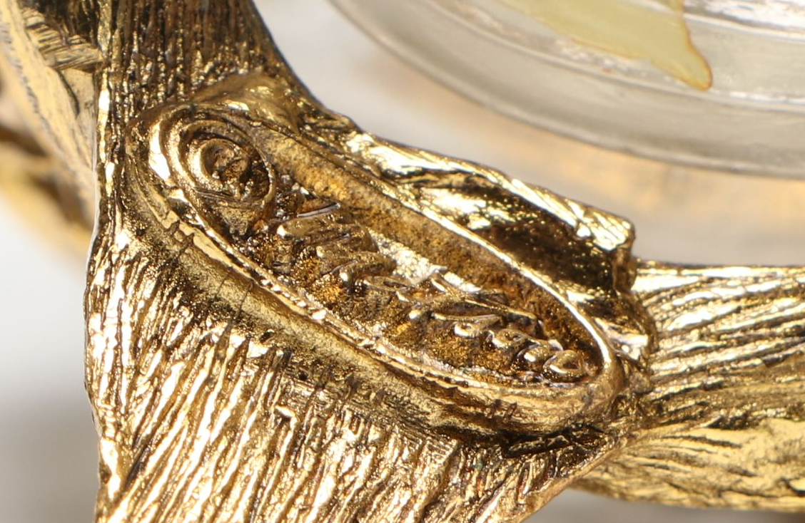 Gilt Ormolu Perfume Bottles with Mirrored Floral Vanity Tray, 20th Century