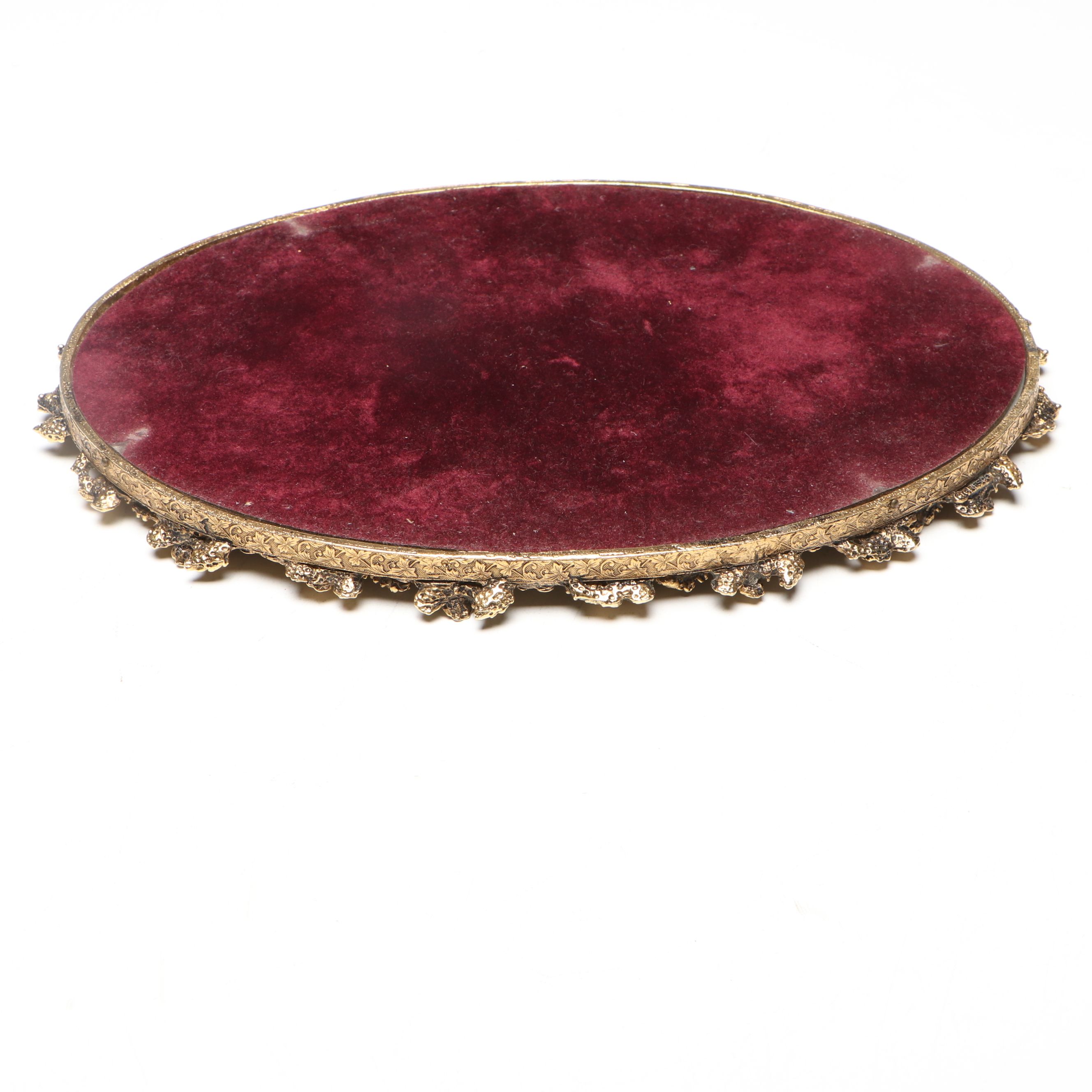 Gilt Ormolu Perfume Bottles with Mirrored Floral Vanity Tray, 20th Century