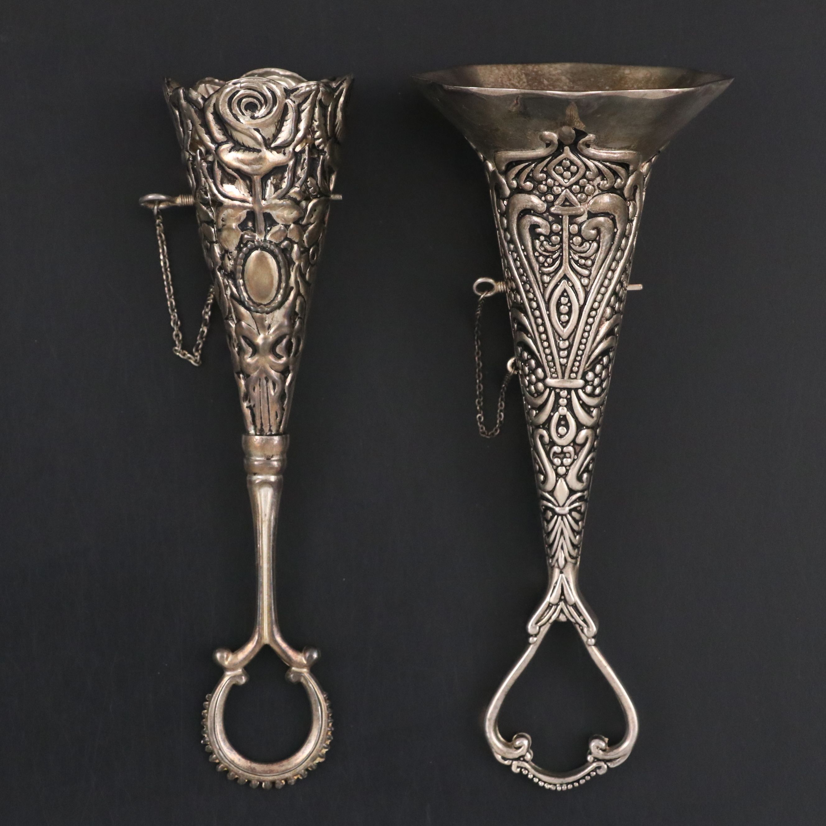 Victorian Style Silver Plate Tussie-Mussies